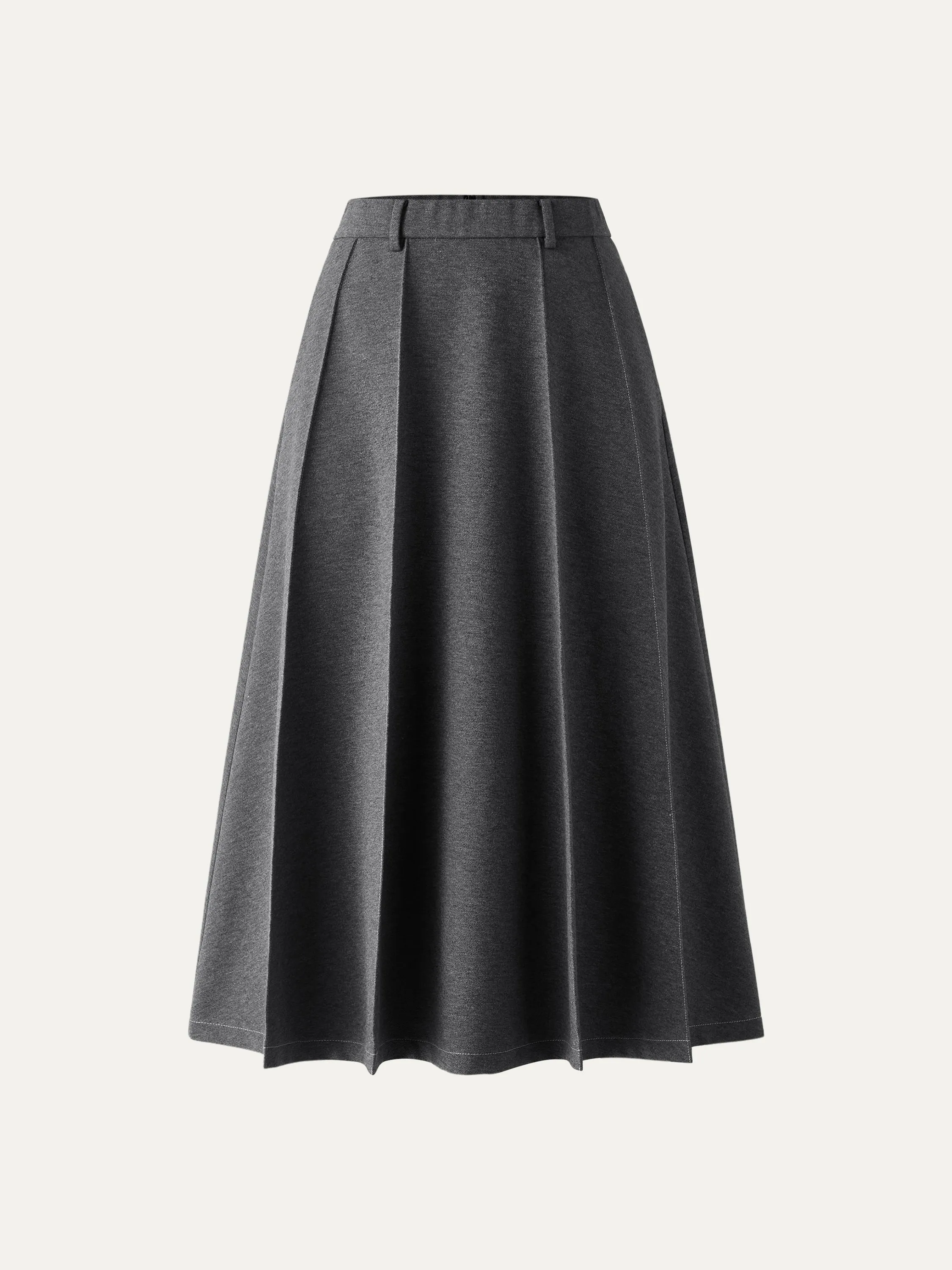 High Waisted Paneled Flare Hem Midi Skirt sold by ogl move product image thumbnail 3