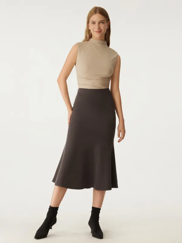 High Waisted Fishtail Midi Skirt sold by ogl move
