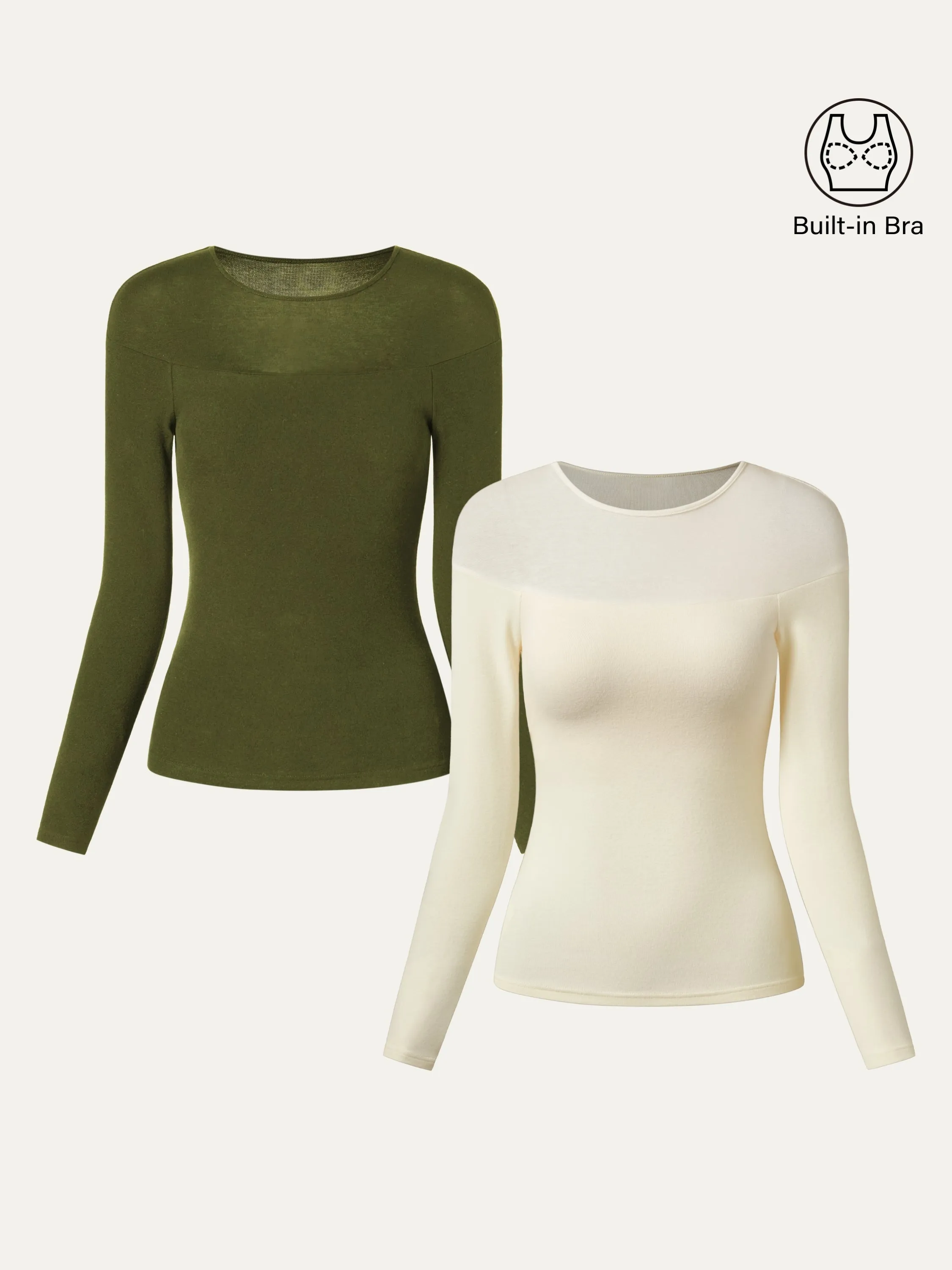 2Pcs Set Wool Sheer Shoulder Brami Top sold by ogl move