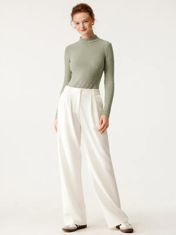 Ribbed Everyday Mockneck Top sold by ogl move