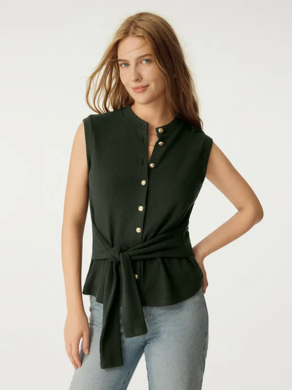 Button-Down Self-Tie Tank sold by ogl move