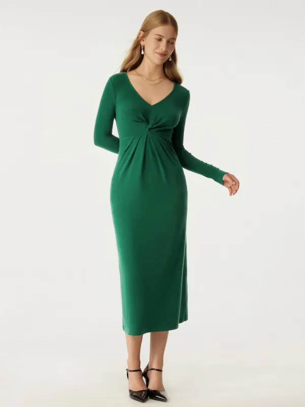 Eco-Mousse® Twist Detail Midi Dress sold by ogl move