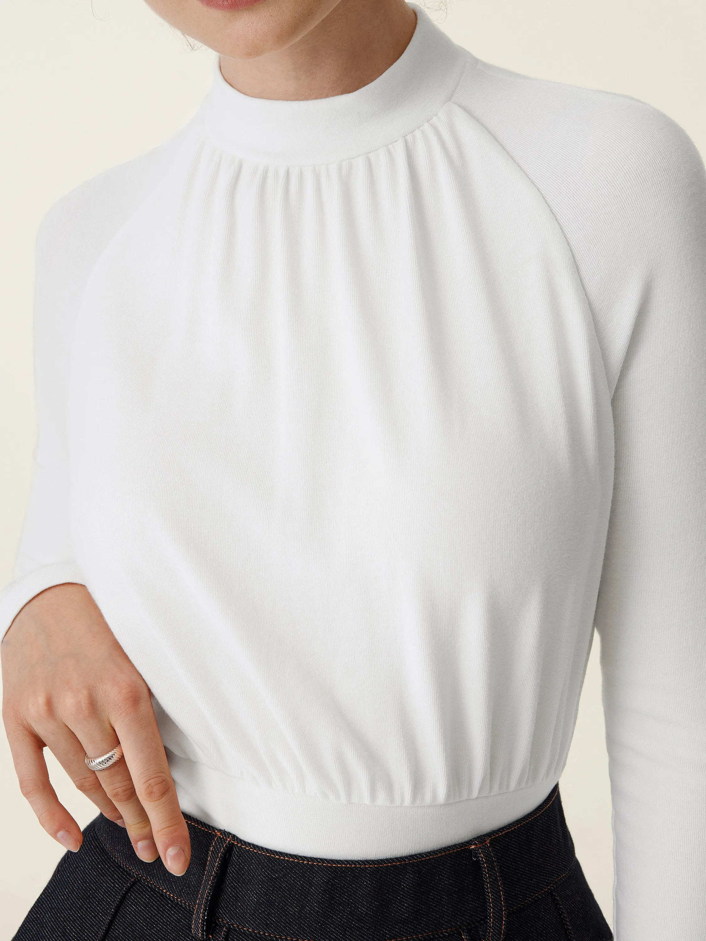 Mockneck Gathers Raglan Sleeve Brami Top sold by ogl move product image thumbnail 4