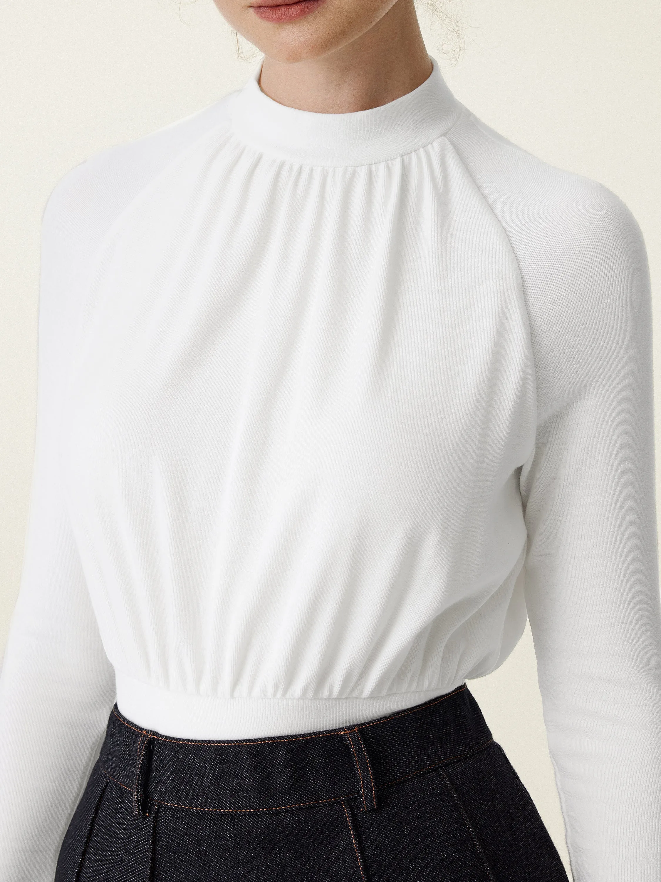 Mockneck Gathers Raglan Sleeve Brami Top sold by ogl move product image thumbnail 3
