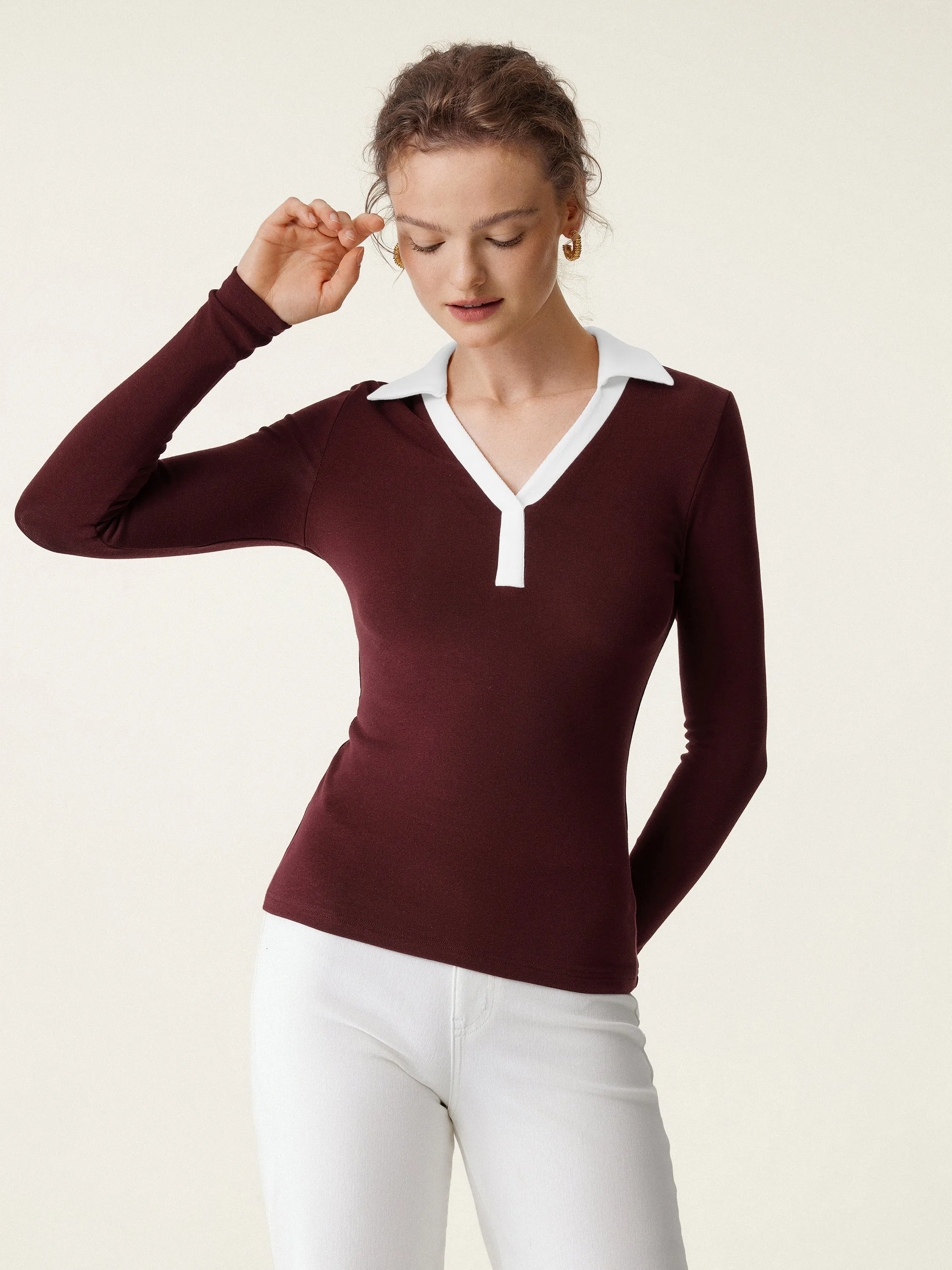 Contrast Collar Polo sold by ogl move