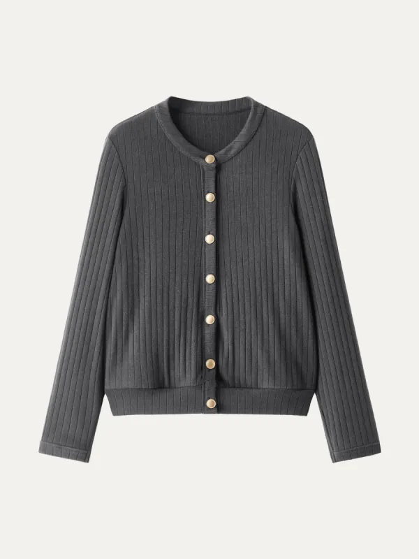Wide Rib Button-Down Cardigan sold by ogl move