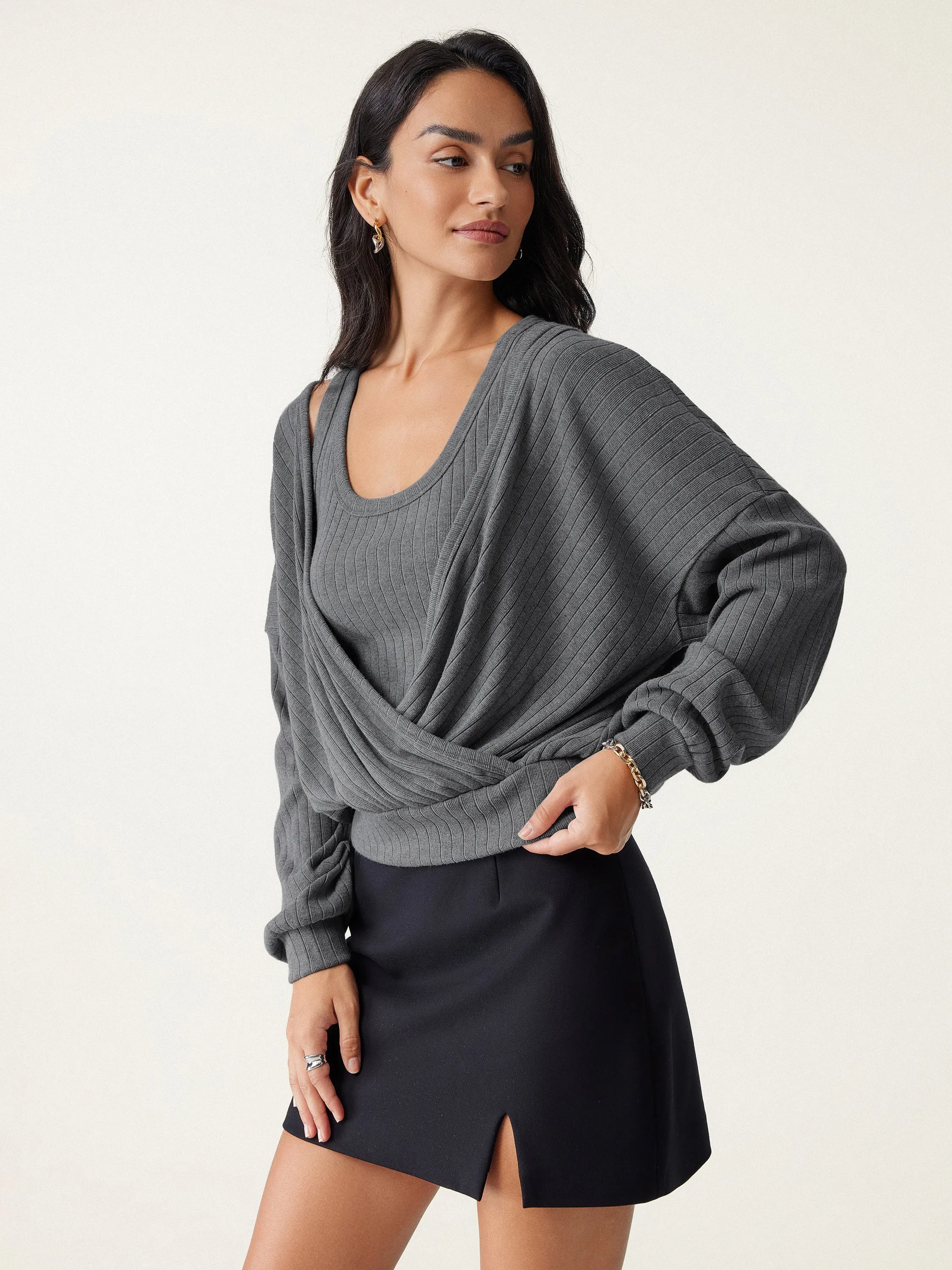 Wide Rib Surplice Top sold by OGLmove product image thumbnail 5