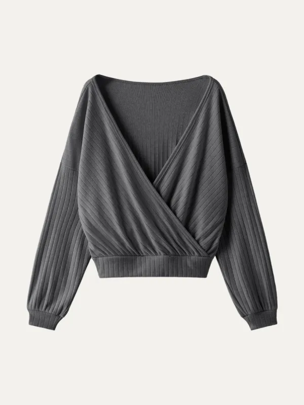 Wide Rib Surplice Top sold by ogl move