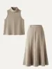 2Pcs Set Split Hem Top & High Waisted Midi Skirt sold by ogl move