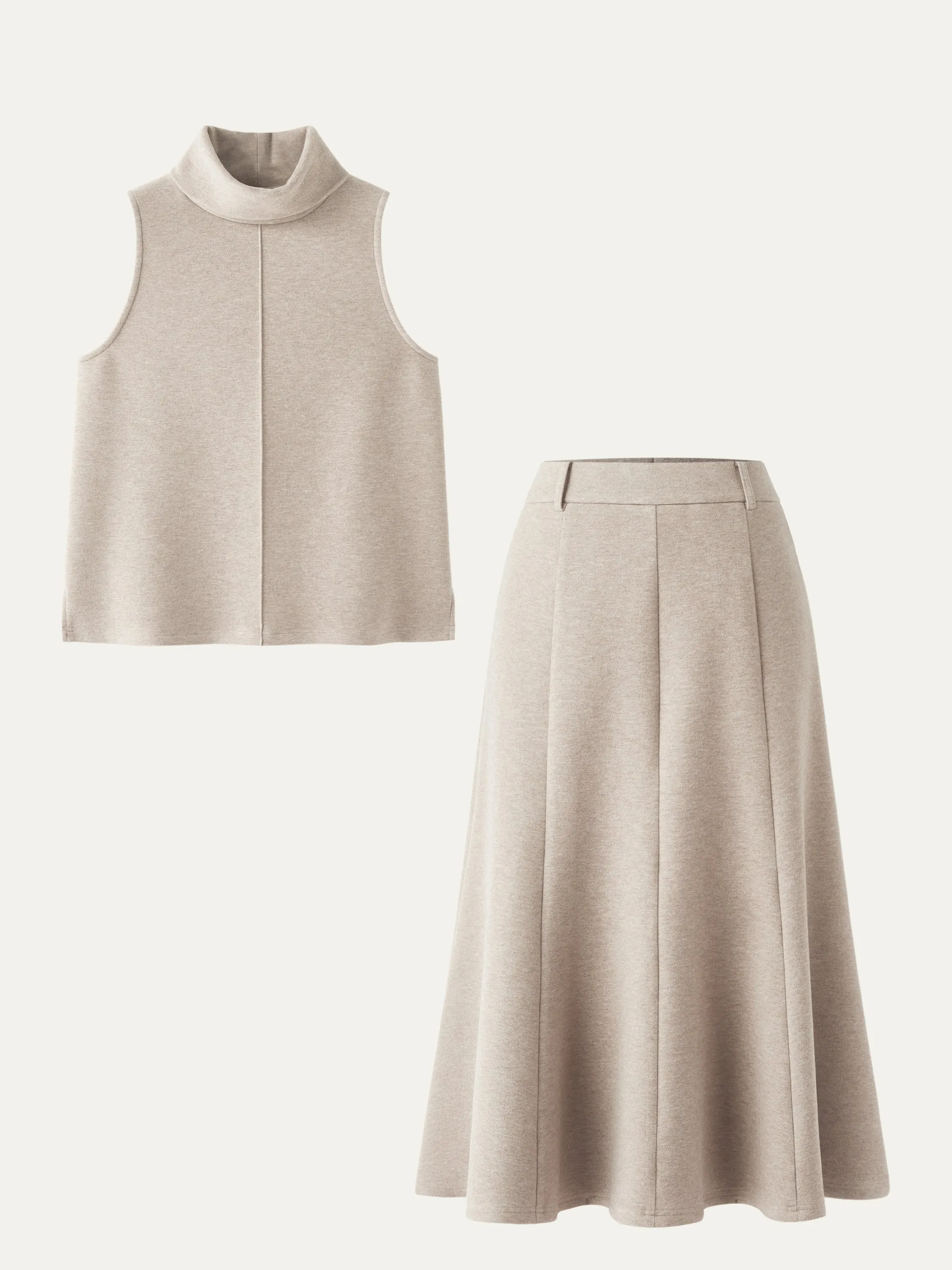 2Pcs Set Split Hem Top & High Waisted Midi Skirt sold by OGLmove product image thumbnail 3