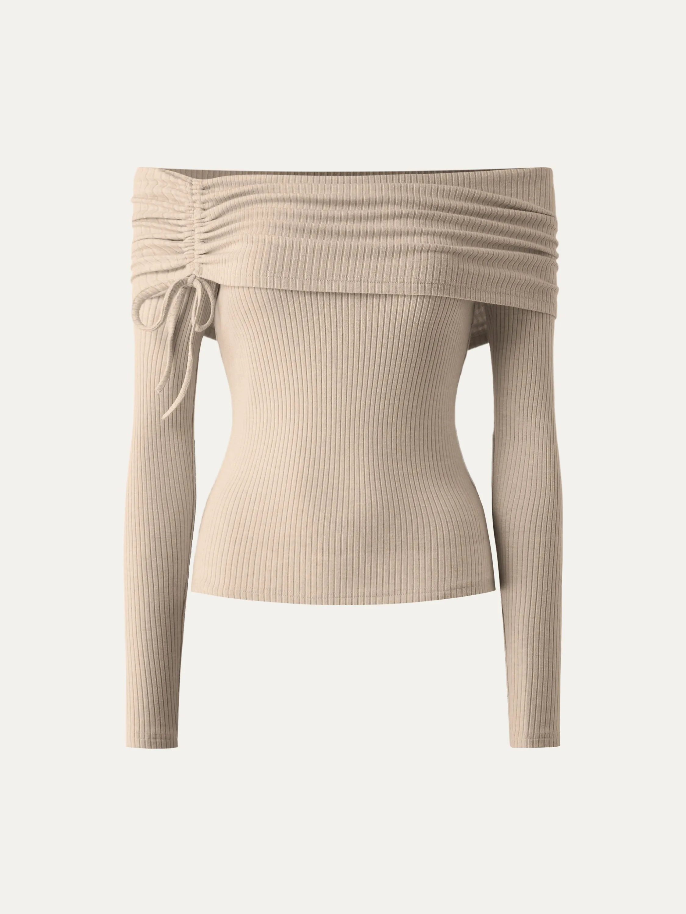 Ruched Drawstring Off-The-Shoulder Brami Top sold by ogl move product image thumbnail 2