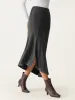 High Waisted Asymmetrical Hem Midi Fishtail Skirt sold by ogl move