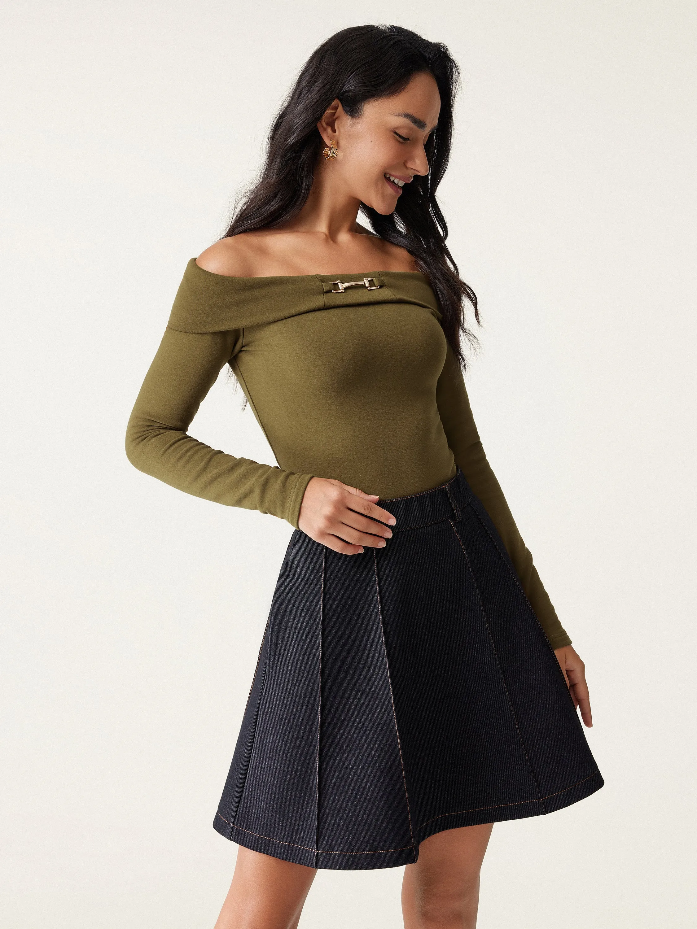 Bardot Neck Long Sleeve Top sold by ogl move product image thumbnail 5