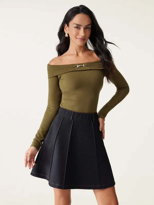 Bardot Neck Long Sleeve Top sold by ogl move