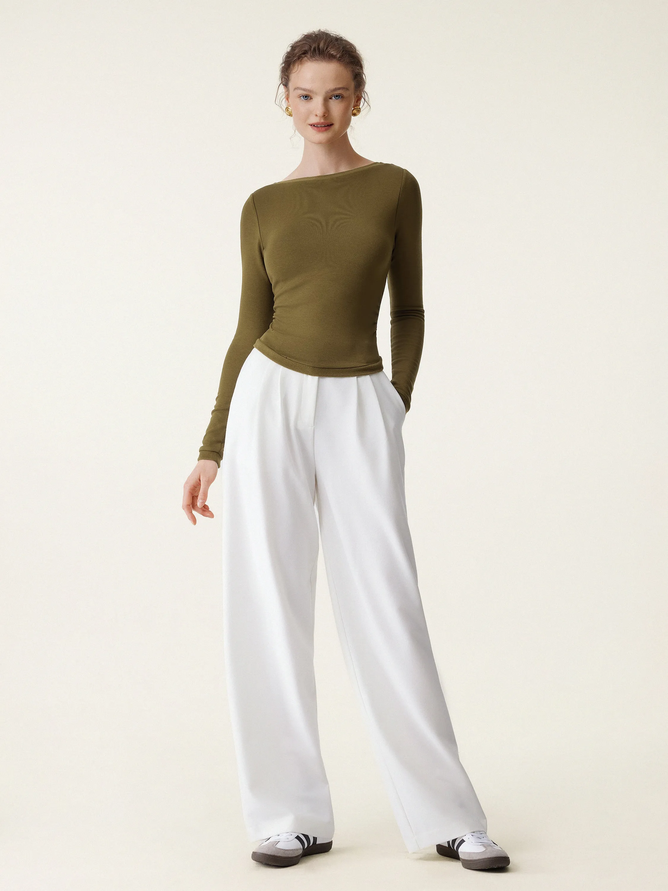 Boatneck Long Sleeve Brami Top sold by OGLmove product image thumbnail 3