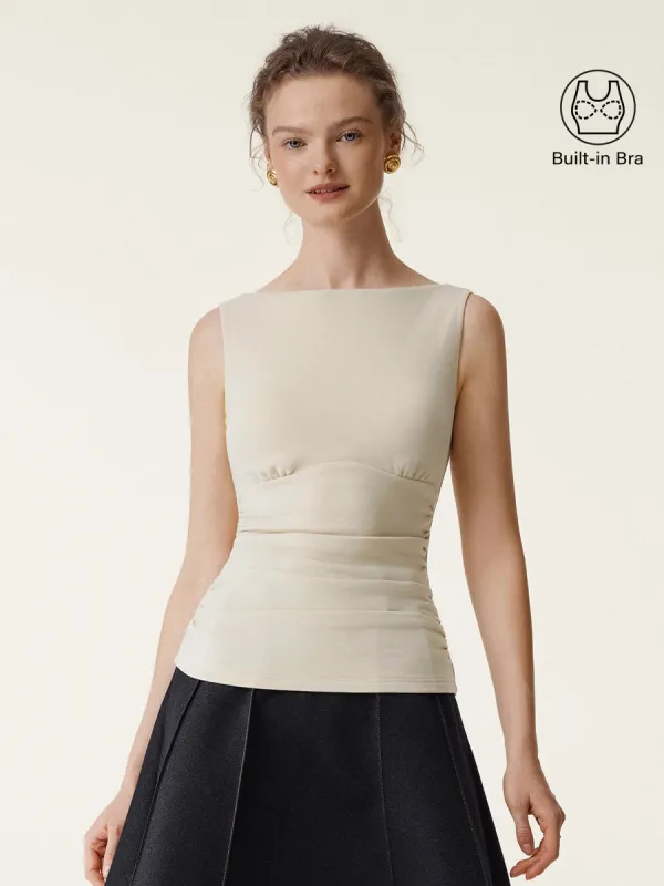 Boatneck Sleeveless Brami Tank Top sold by ogl move