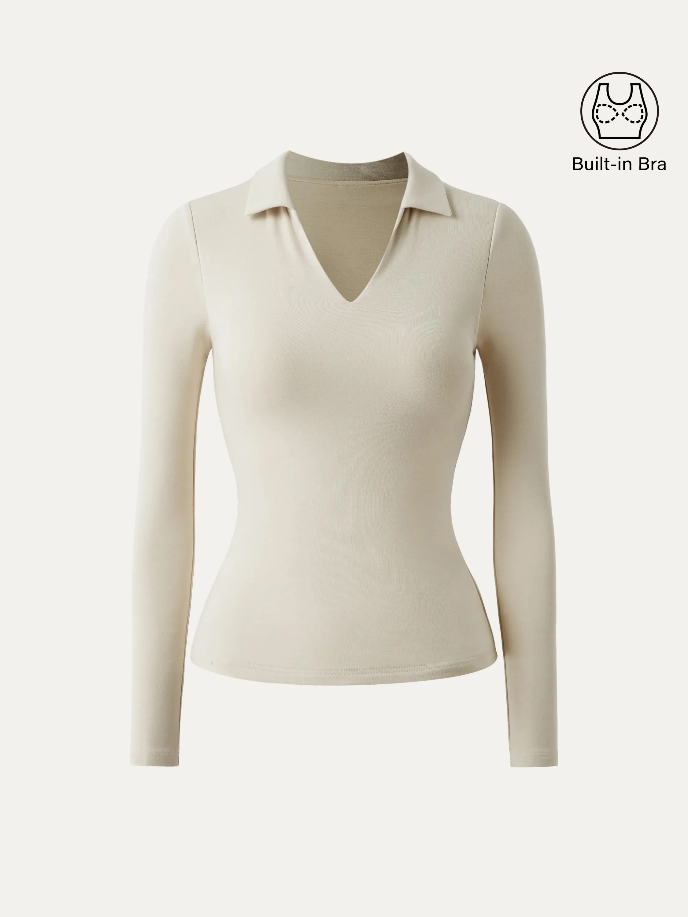 Collared Long Sleeve Brami Top sold by ogl move
