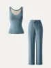 2Pcs Set Diamond Brami Tank & High Waisted Patch Pocket Drawstring Pant sold by ogl move