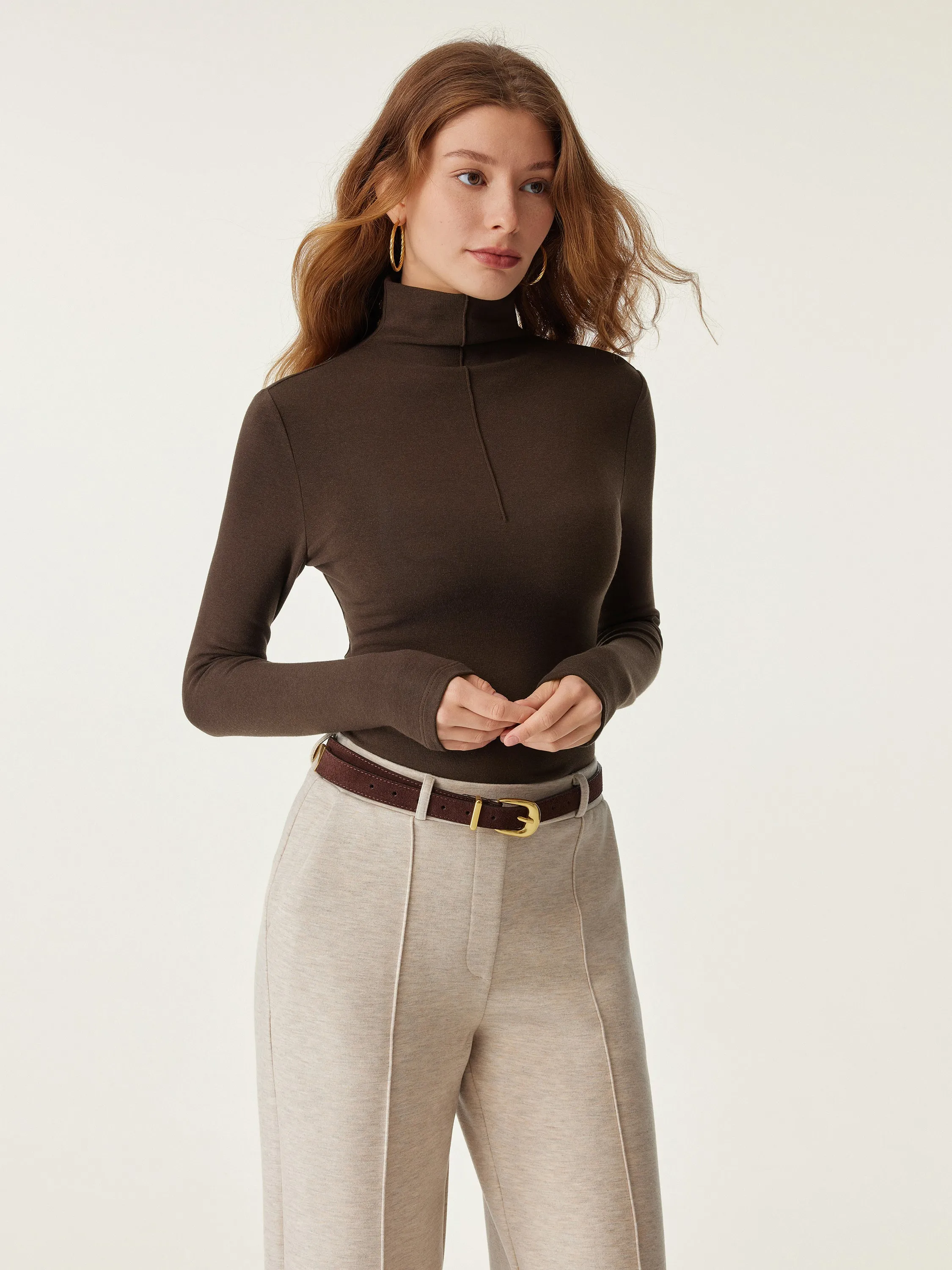 Pin-Tuck Mockneck Thermal Top sold by ogl move