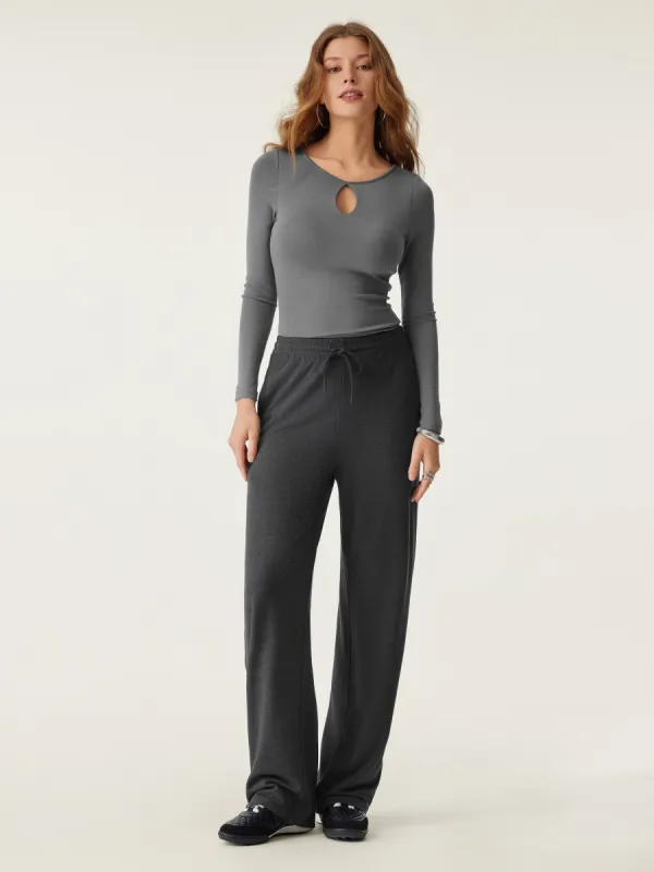 High Waisted Everyday Drawstring Straight Pant sold by ogl move