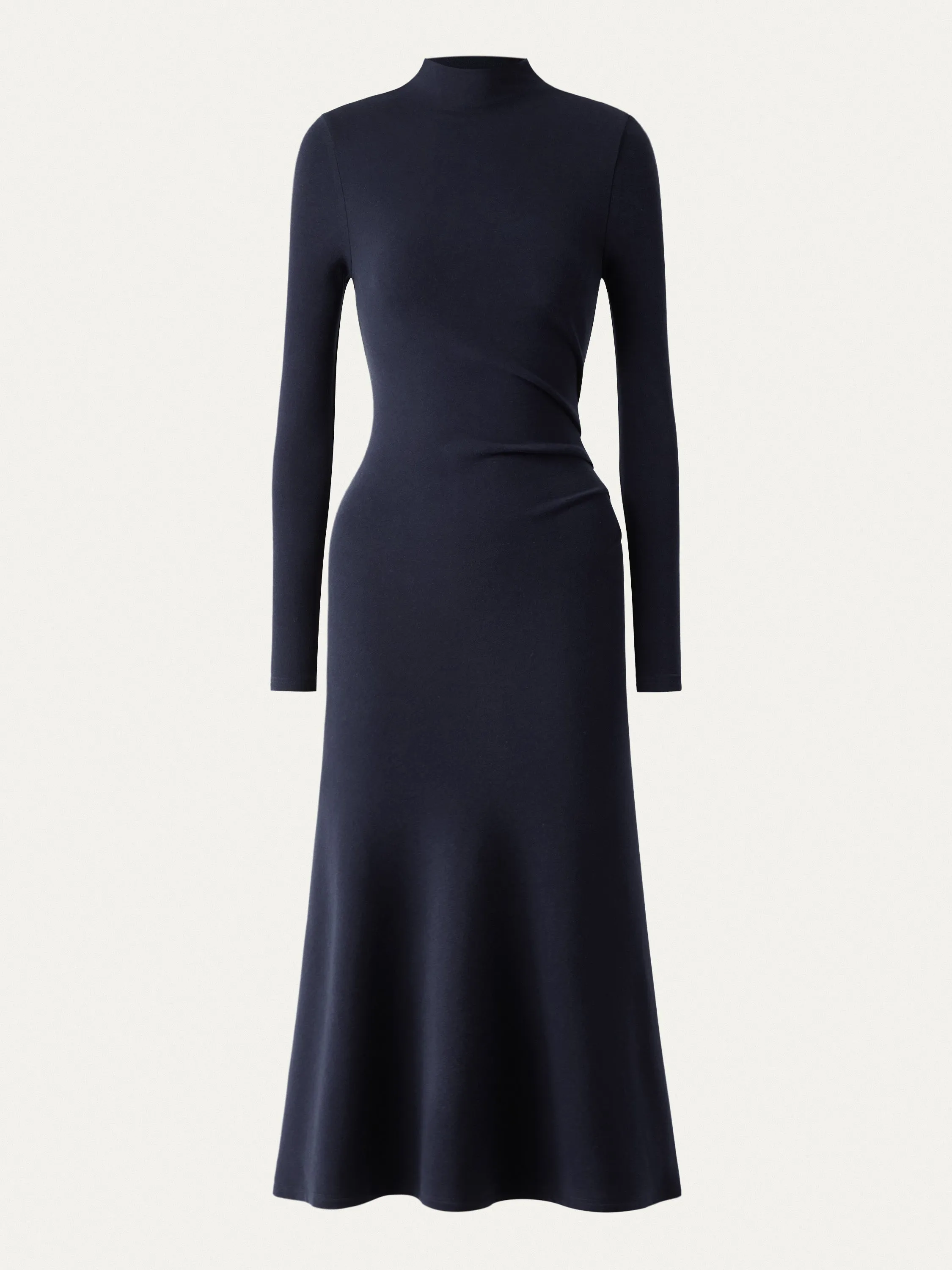 ProWarm Long Sleeves Mockneck Tucks Midi Dress sold by OGLmove product image thumbnail 2