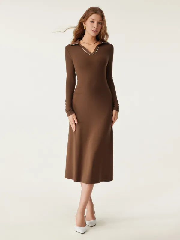 Heat-Tech Pipping Polo Midi Dress sold by ogl move