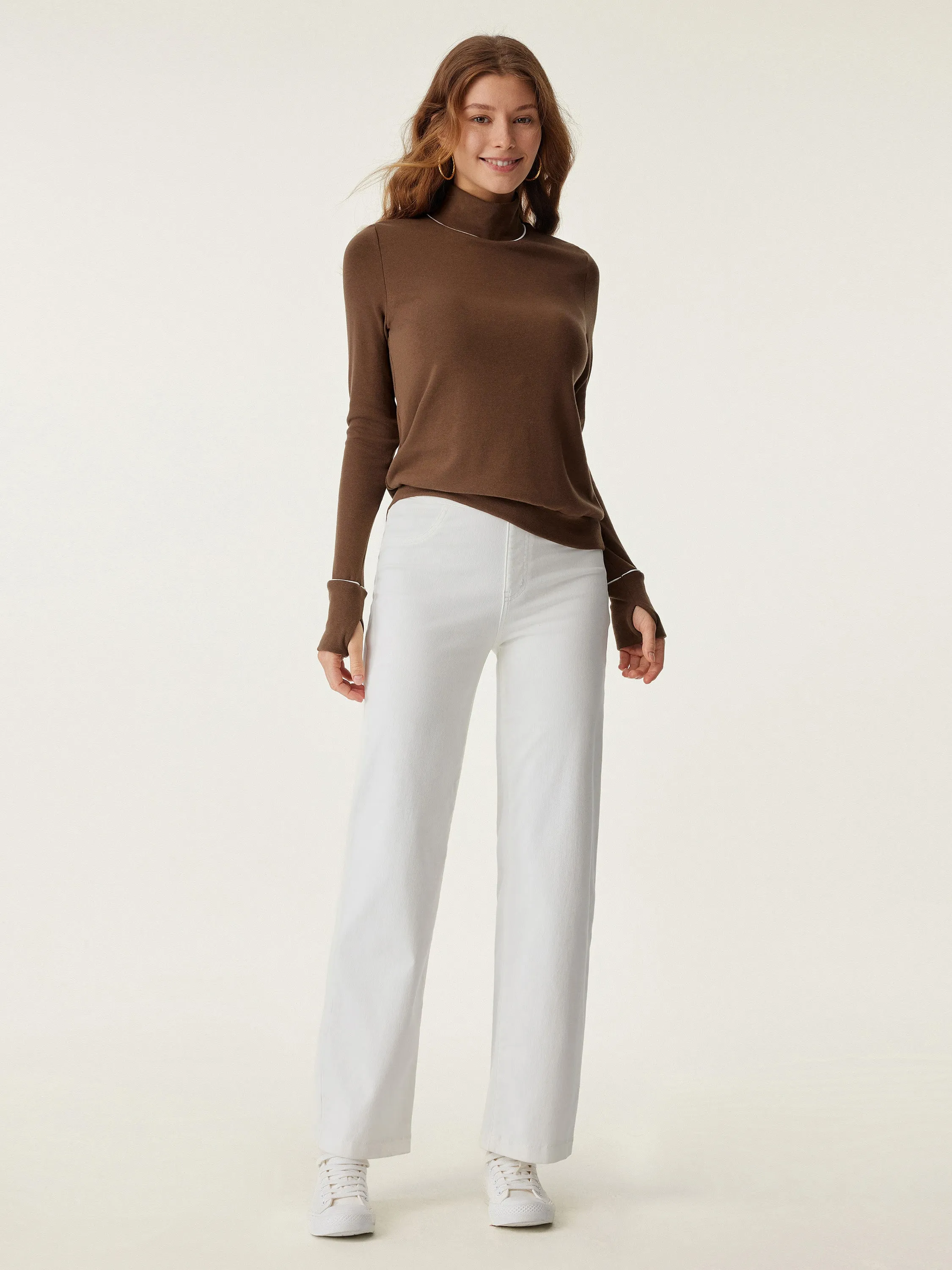 Mockneck Relaxed Pipping Brami Top sold by ogl move product image thumbnail 3
