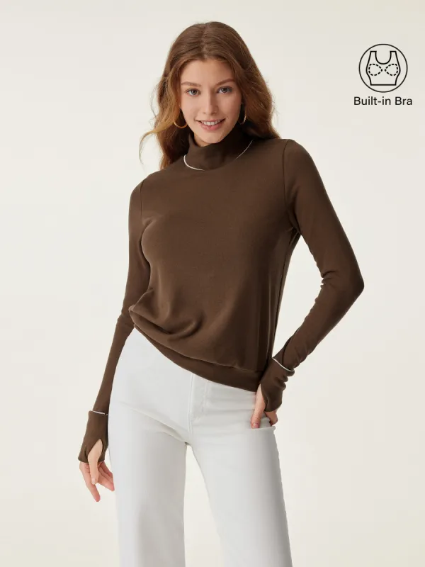 Mockneck Relaxed Pipping Brami Top sold by ogl move