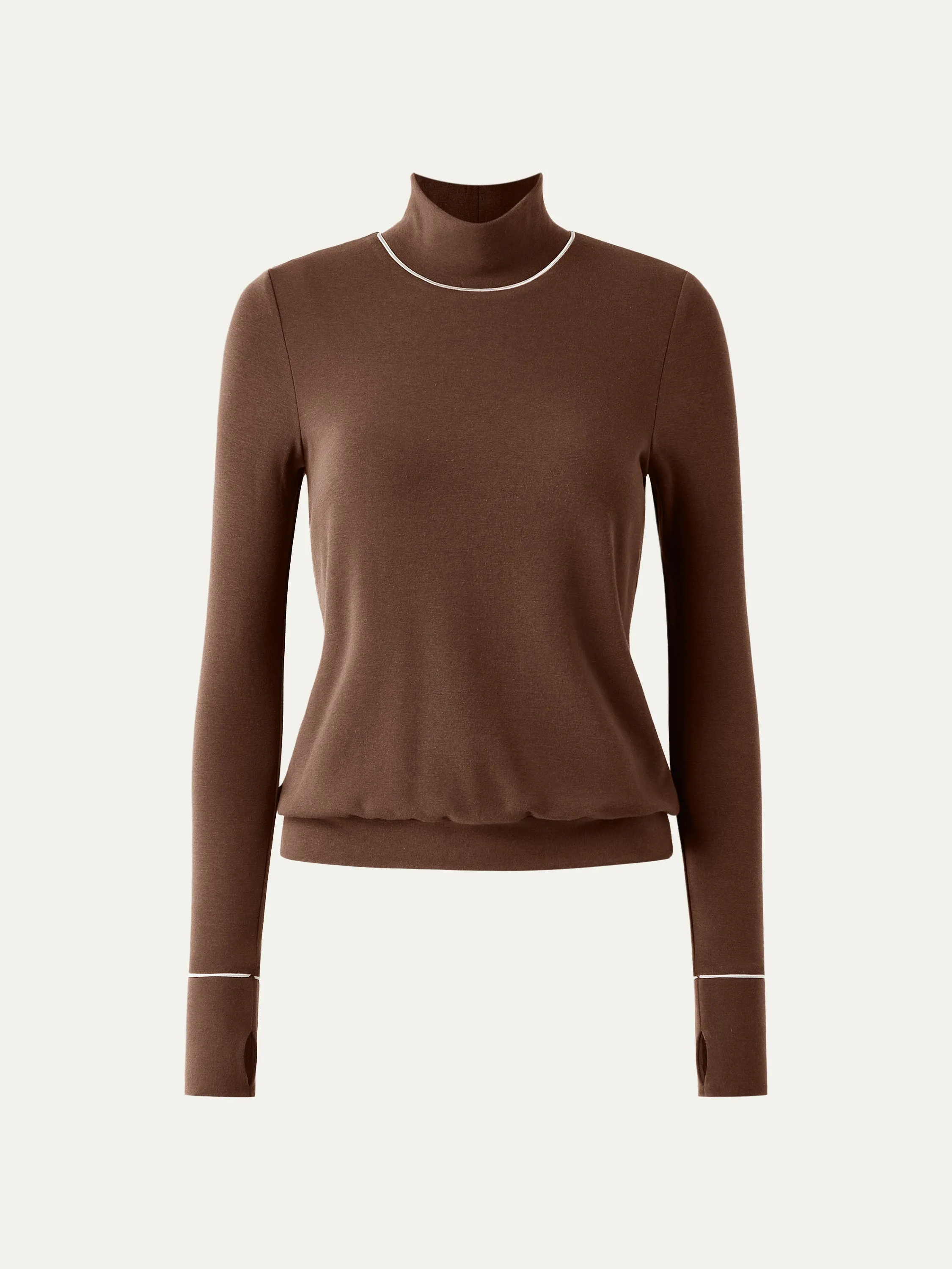 Mockneck Relaxed Pipping Brami Top sold by ogl move product image thumbnail 4