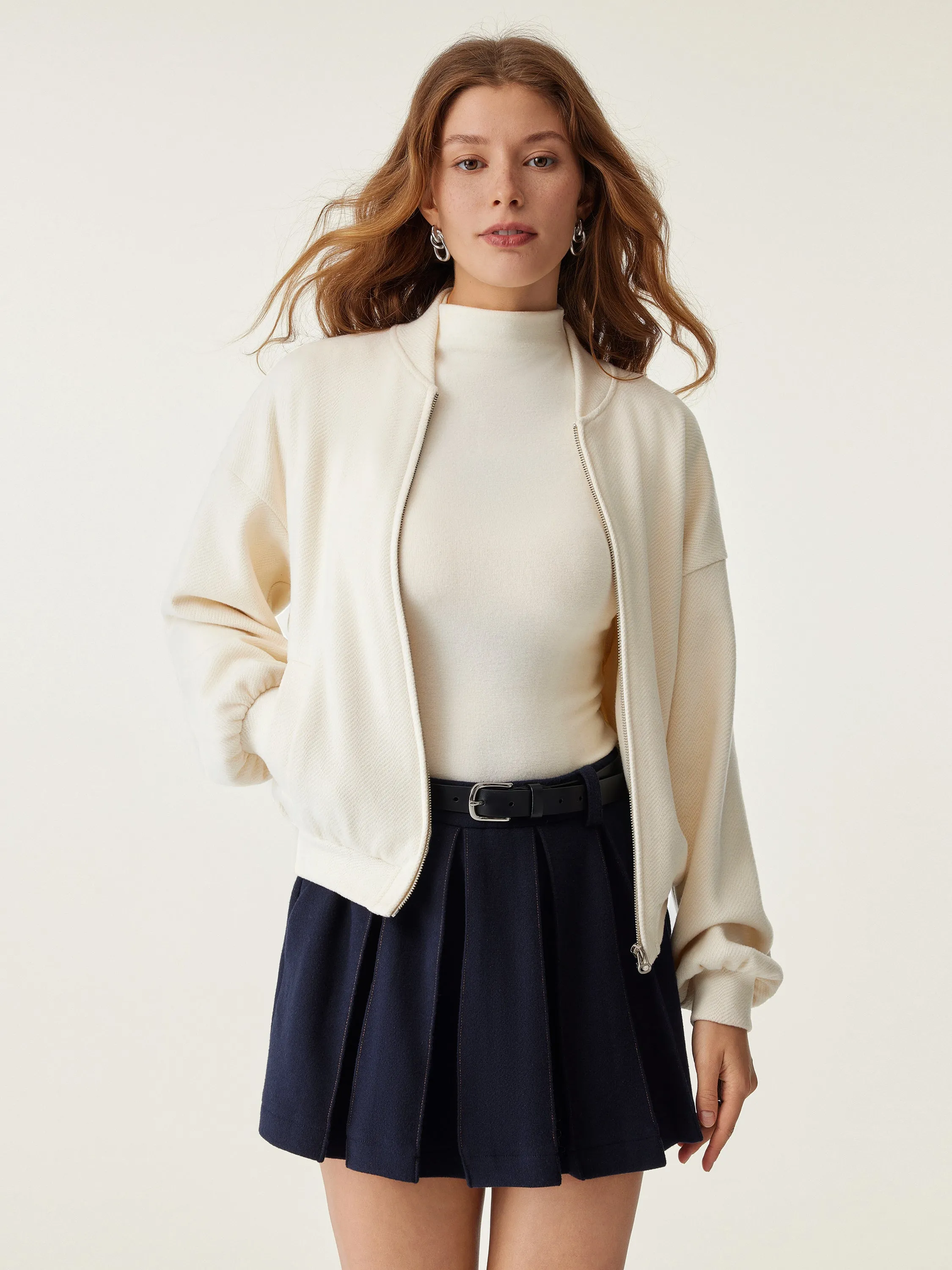 Subtle Texture Bomber Jacket sold by ogl move product image thumbnail 2