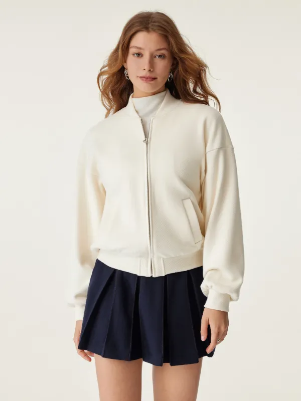 Subtle Texture Bomber Jacket sold by ogl move