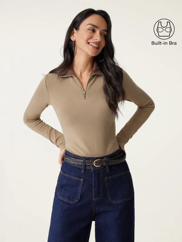 Half-Zip Mockneck Brami Top sold by ogl move