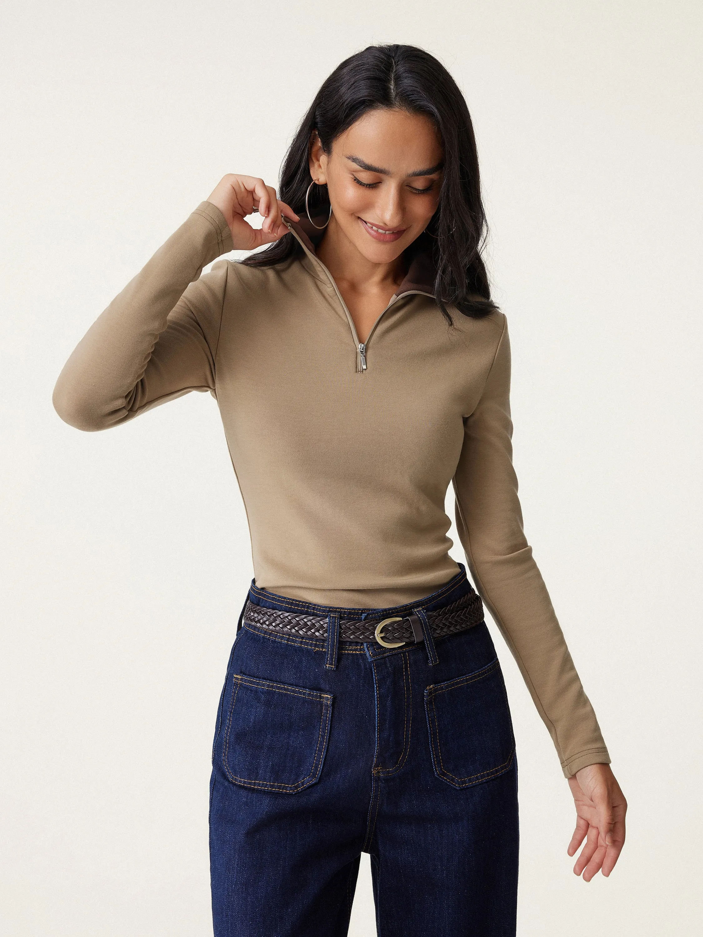 Half-Zip Mockneck Brami Top sold by ogl move product image thumbnail 5