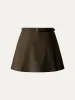 2Pcs Set Mock Neck Crop Top & Belted Pleat Mini Skirt With Shorts sold by ogl move