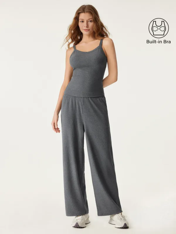 2Pcs Set High Waisted Barrel Pant & V neck Brami Tank Top sold by ogl move