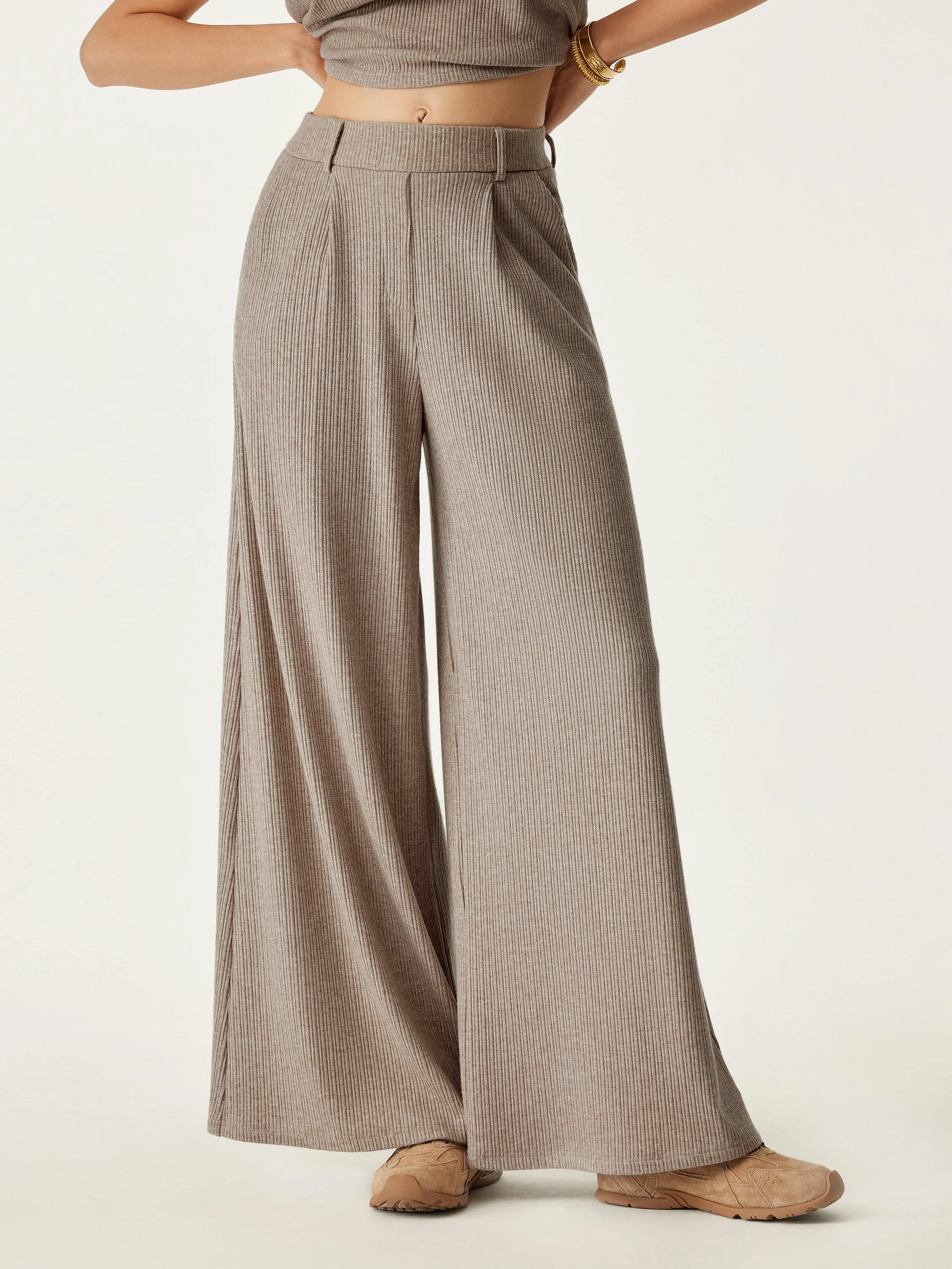 High Waisted Plicated Wide Leg Pant sold by OGLmove