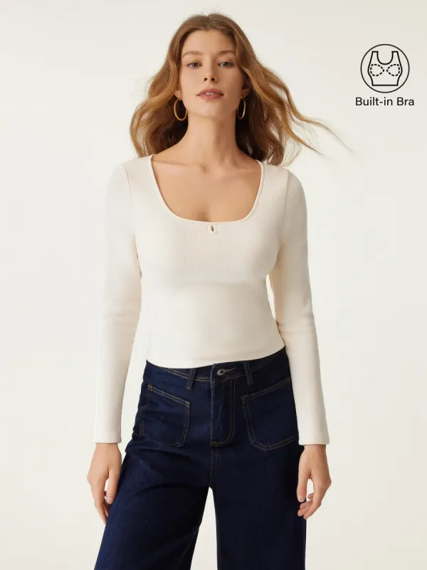 Square Neck Cutout Front Brami Top sold by ogl move