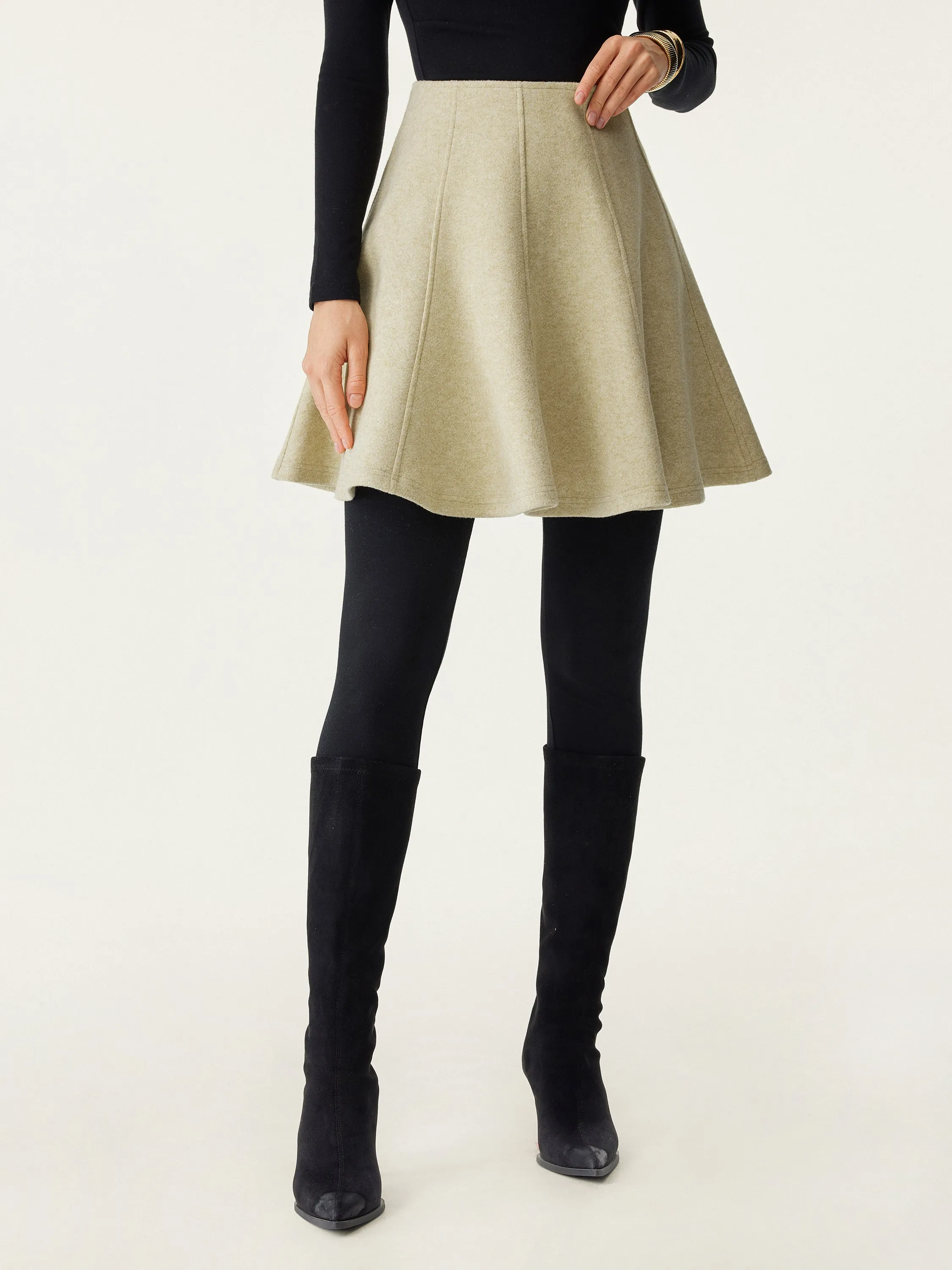 High Waisted Flare Hem Mini Skirt sold by OGLmove product image thumbnail 4