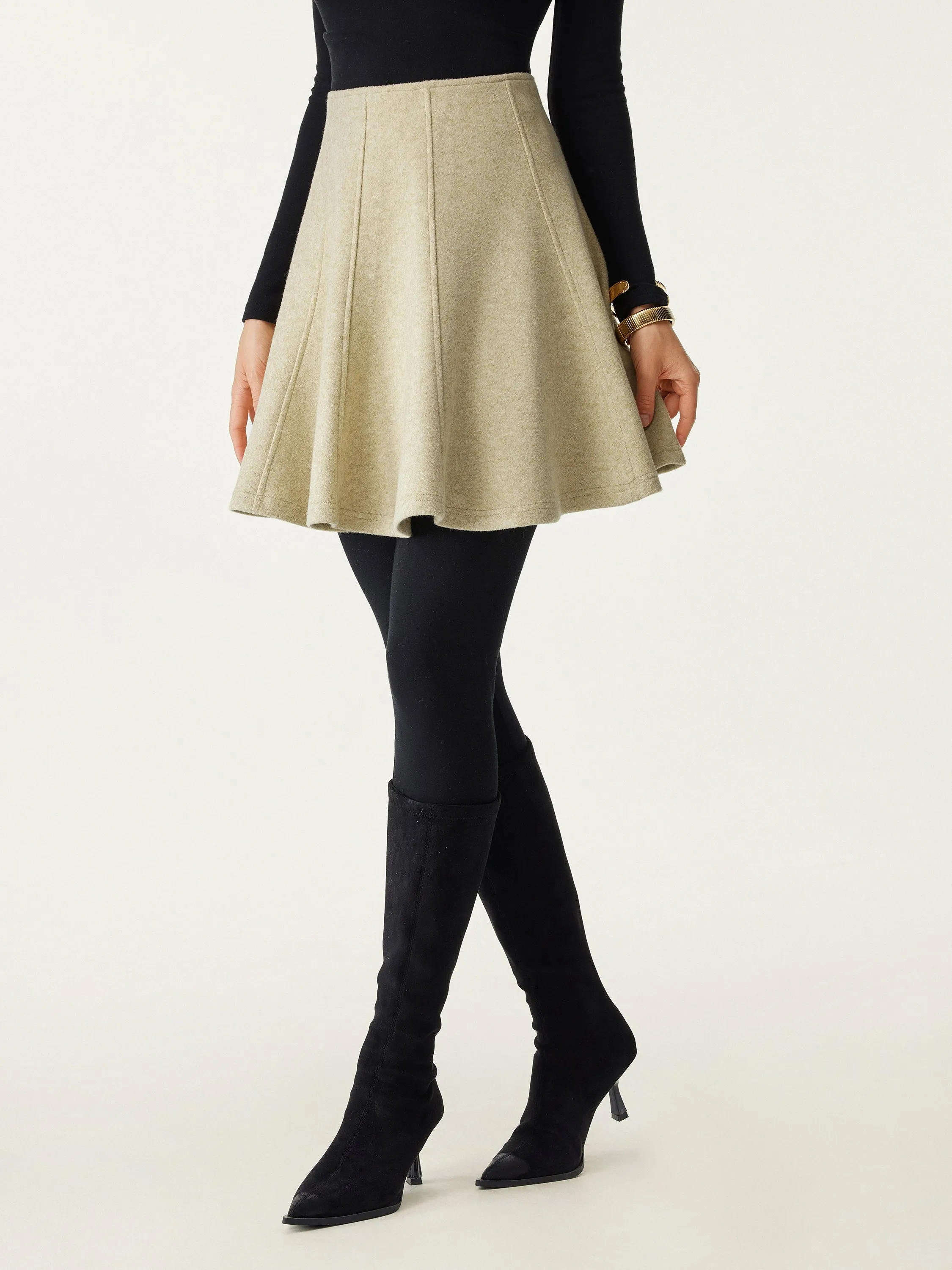 High Waisted Flare Hem Mini Skirt sold by OGLmove product image thumbnail 5