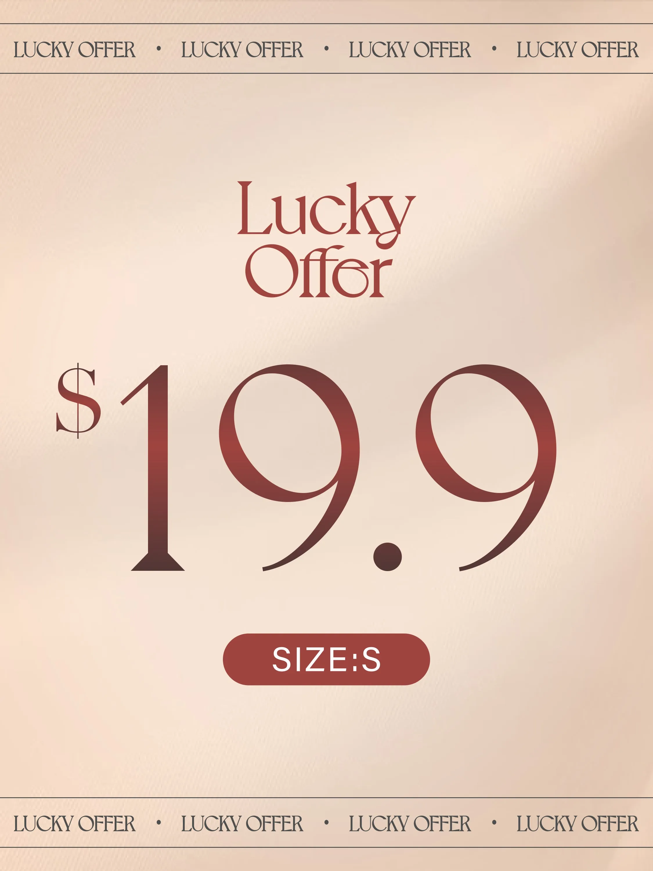 Lucky Offer——Size:S sold by OGLmove