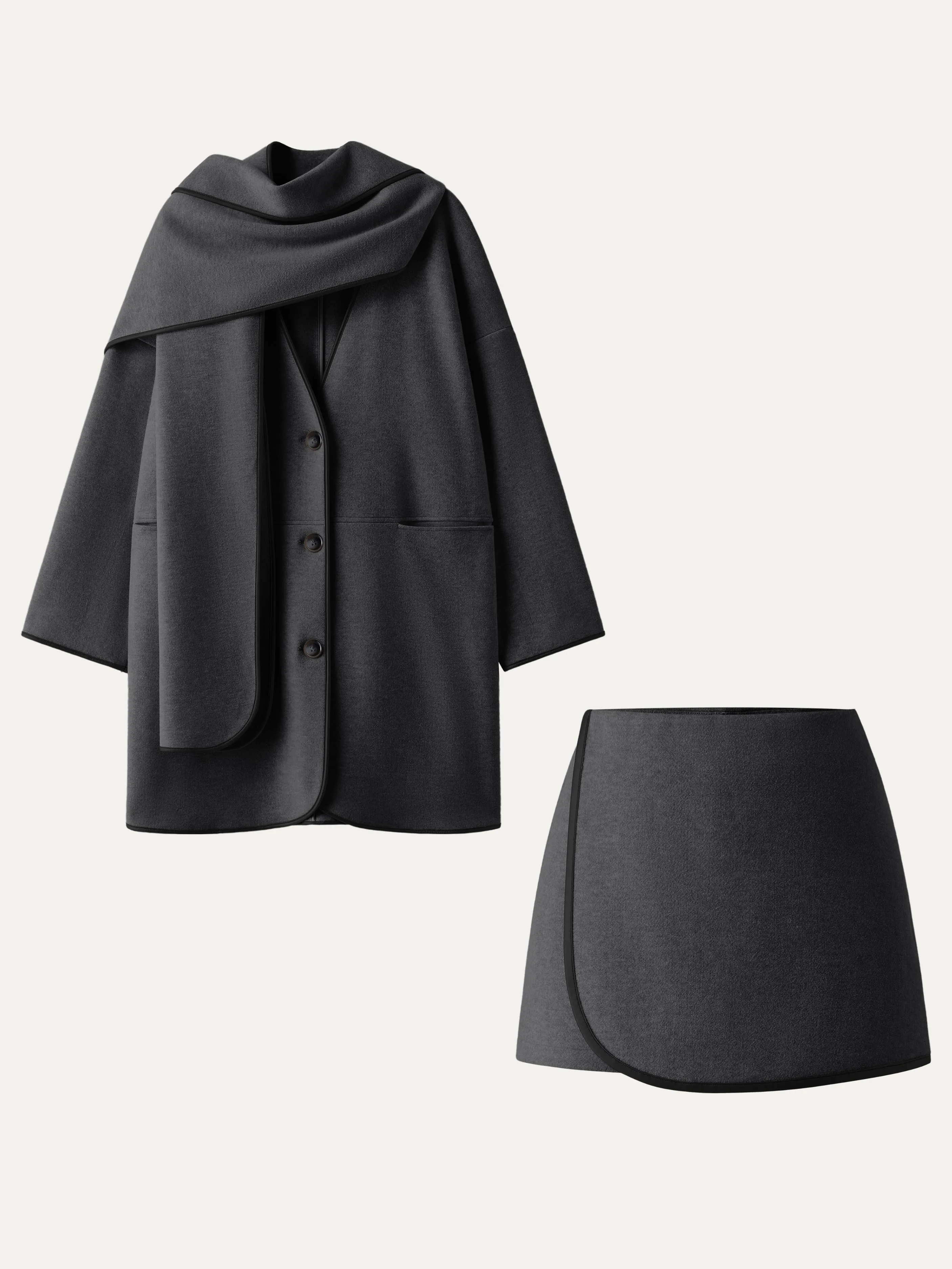 2Pcs Set Scarf Coat & Mini Skort sold by ogl move product image thumbnail 5