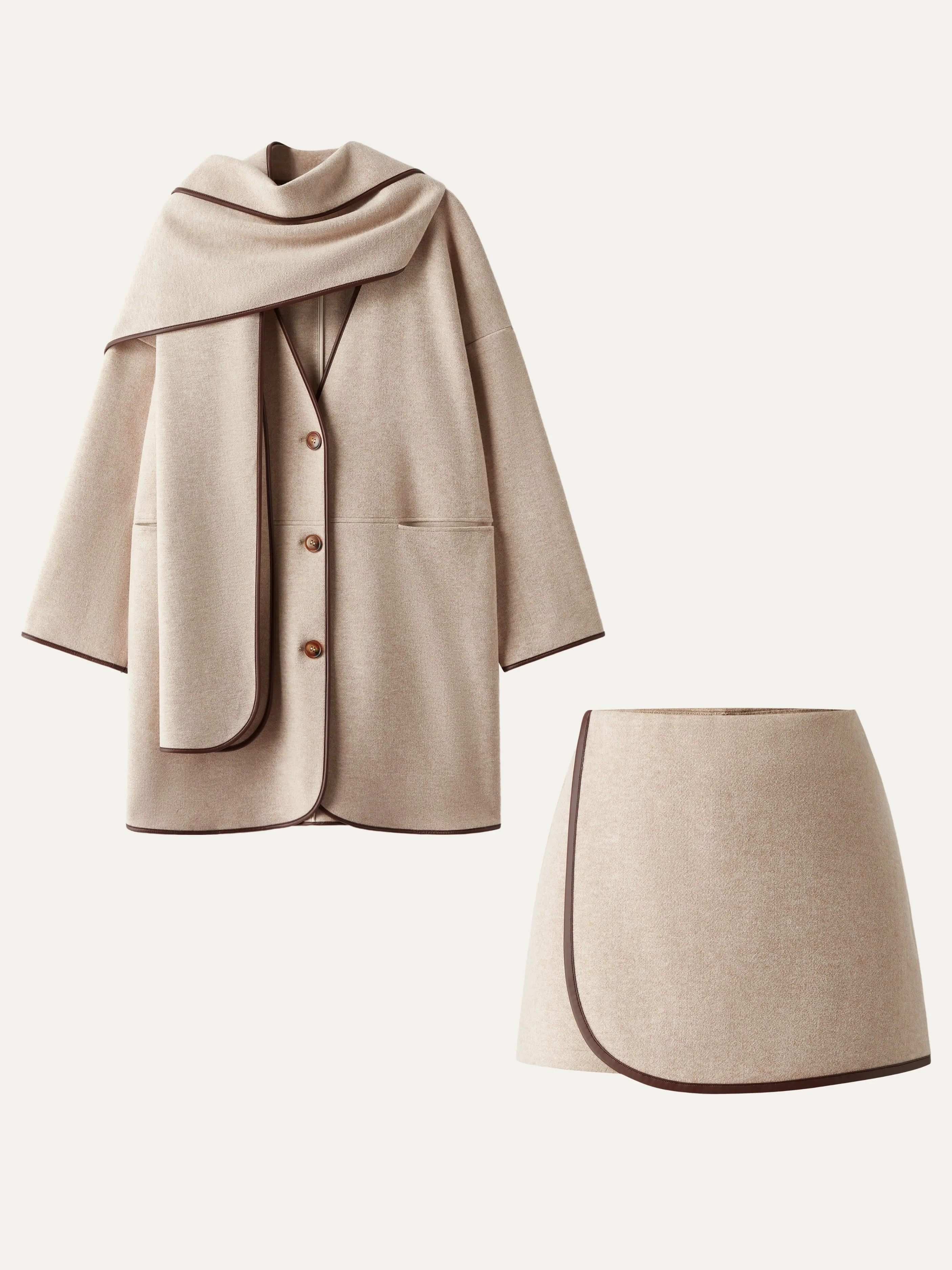 2Pcs Set Scarf Coat & Mini Skort sold by ogl move product image thumbnail 2