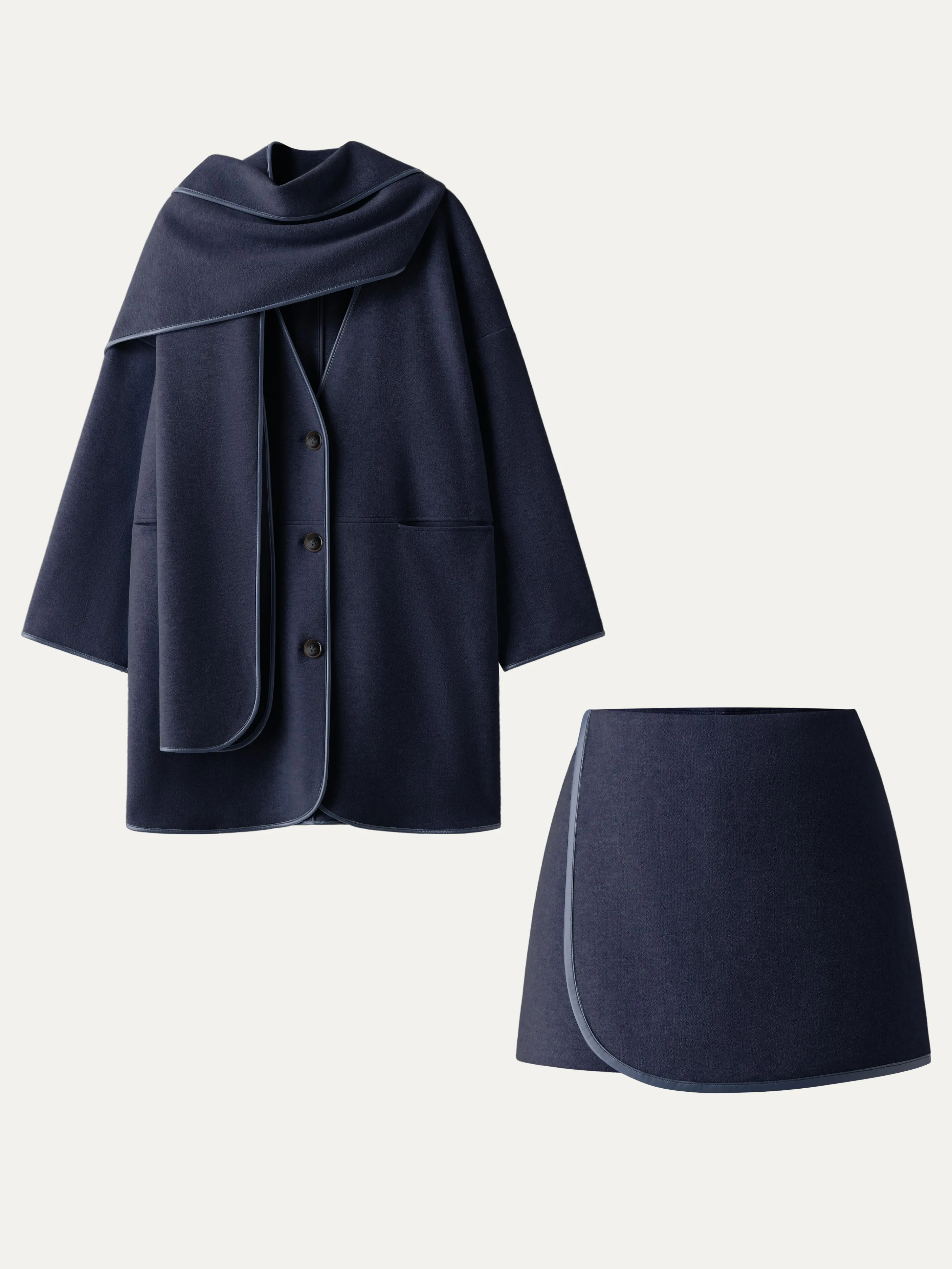 2Pcs Set Scarf Coat & Mini Skort sold by ogl move product image thumbnail 4