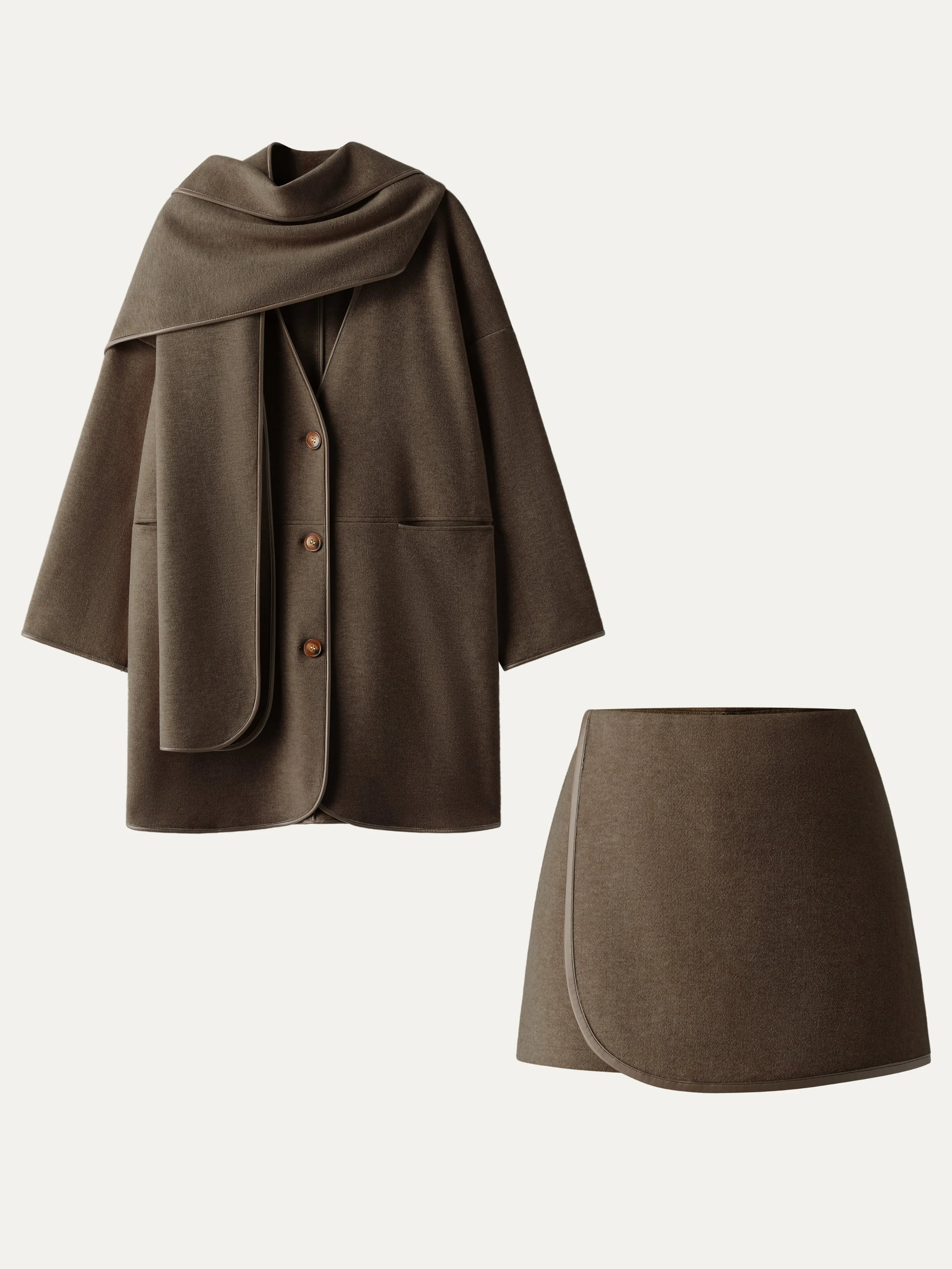 2Pcs Set Scarf Coat & Mini Skort sold by ogl move product image thumbnail 3