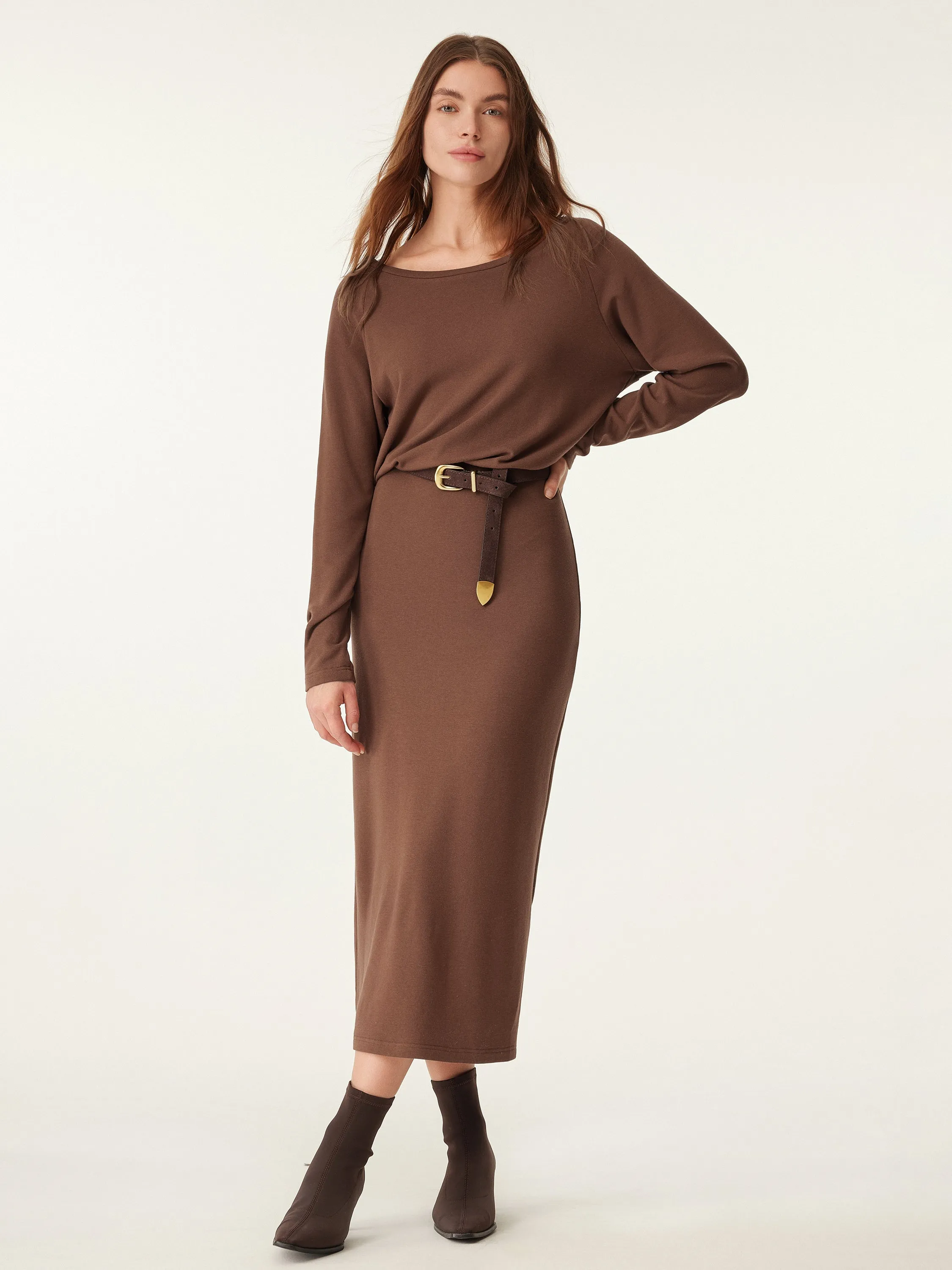 Relaxed Boatneck Midi Dress sold by ogl move