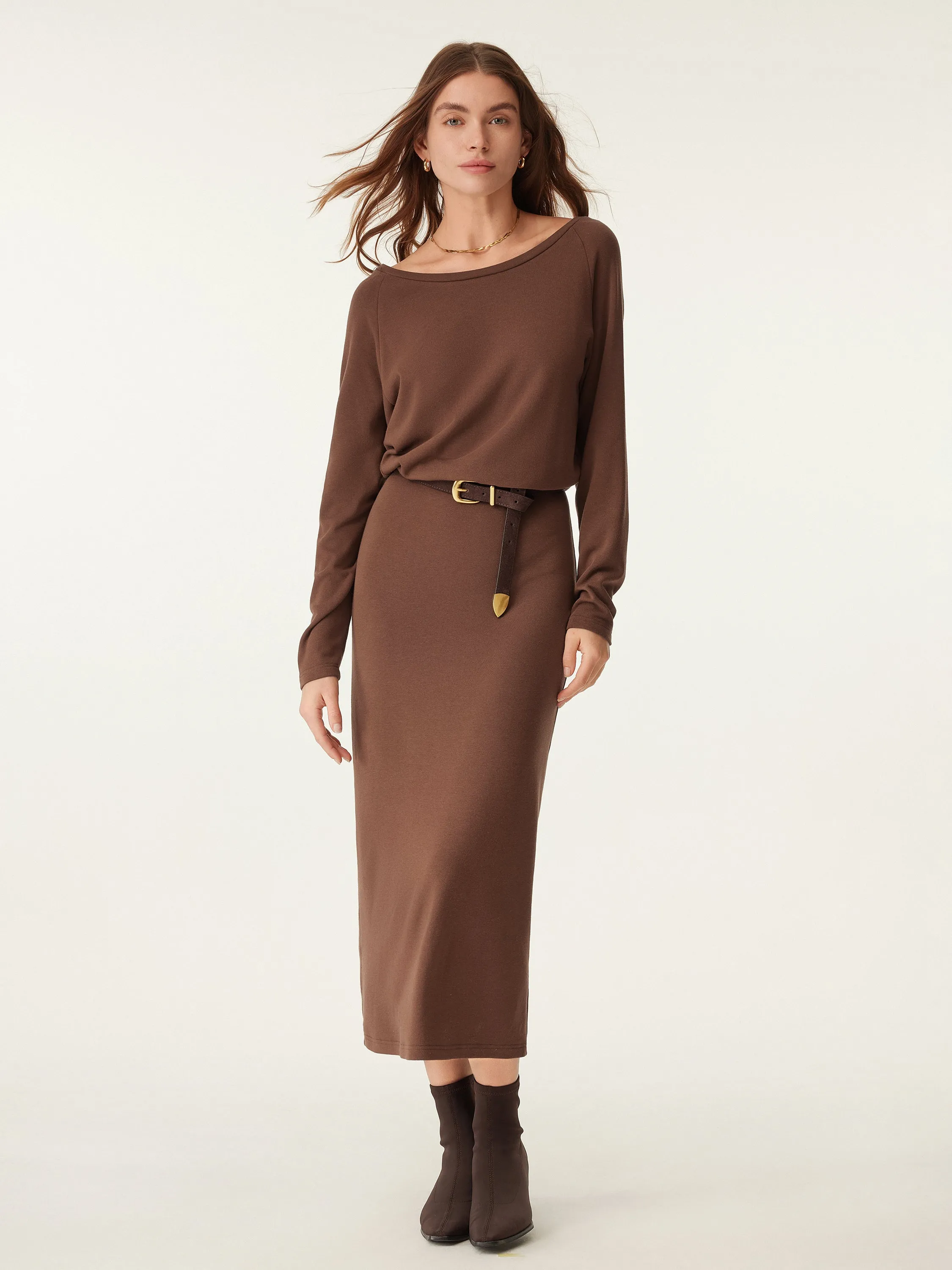 Relaxed Boatneck Midi Dress sold by ogl move product image thumbnail 3