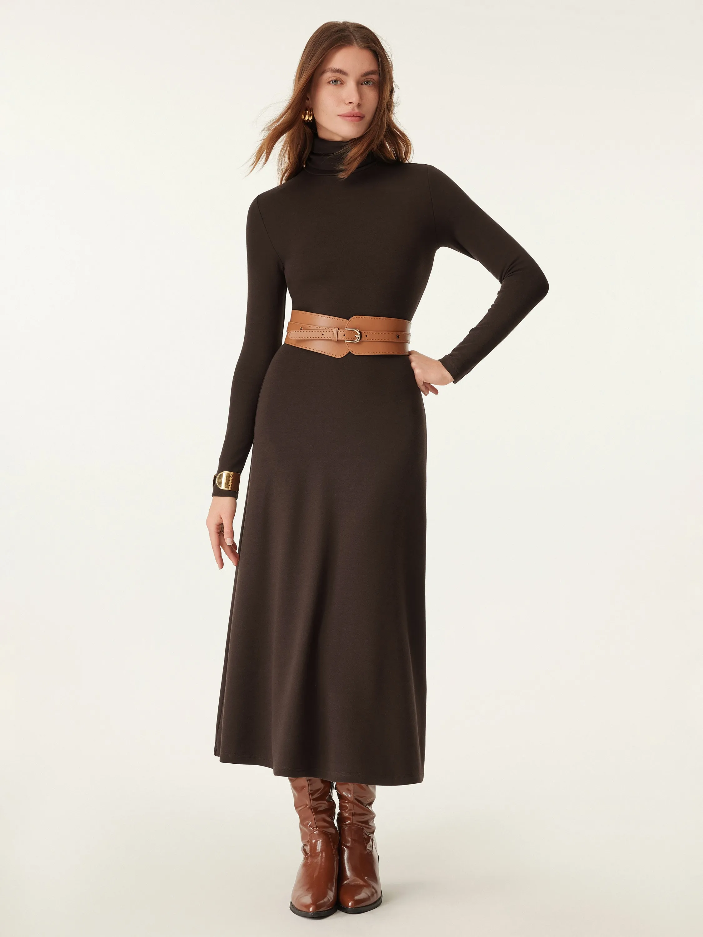 MaxWarm Turtleneck Midi Dress sold by OGLmove product image thumbnail 3