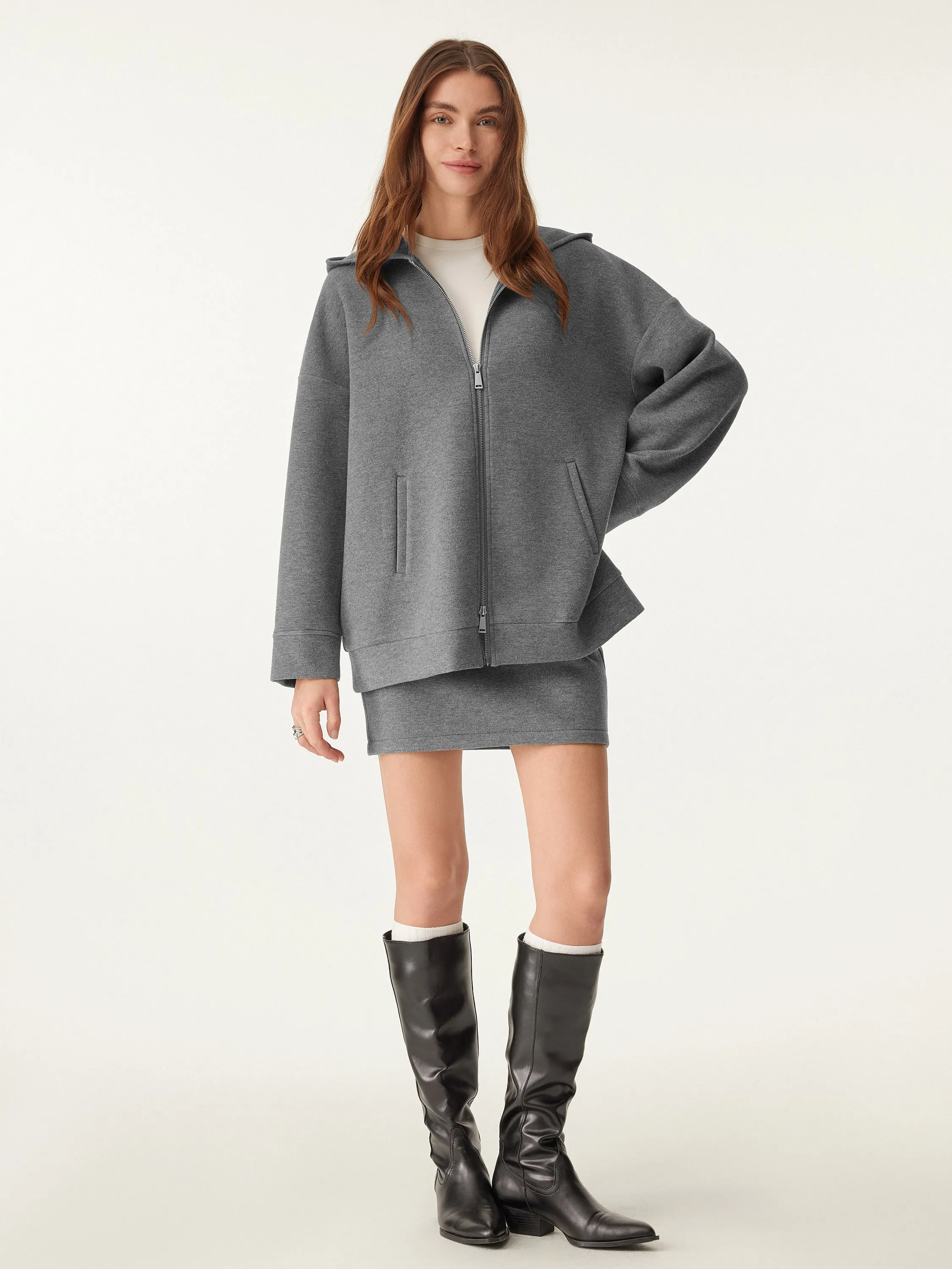 Two-Way Zip Hooded Sweatshirt Jacket sold by ogl move product image thumbnail 3