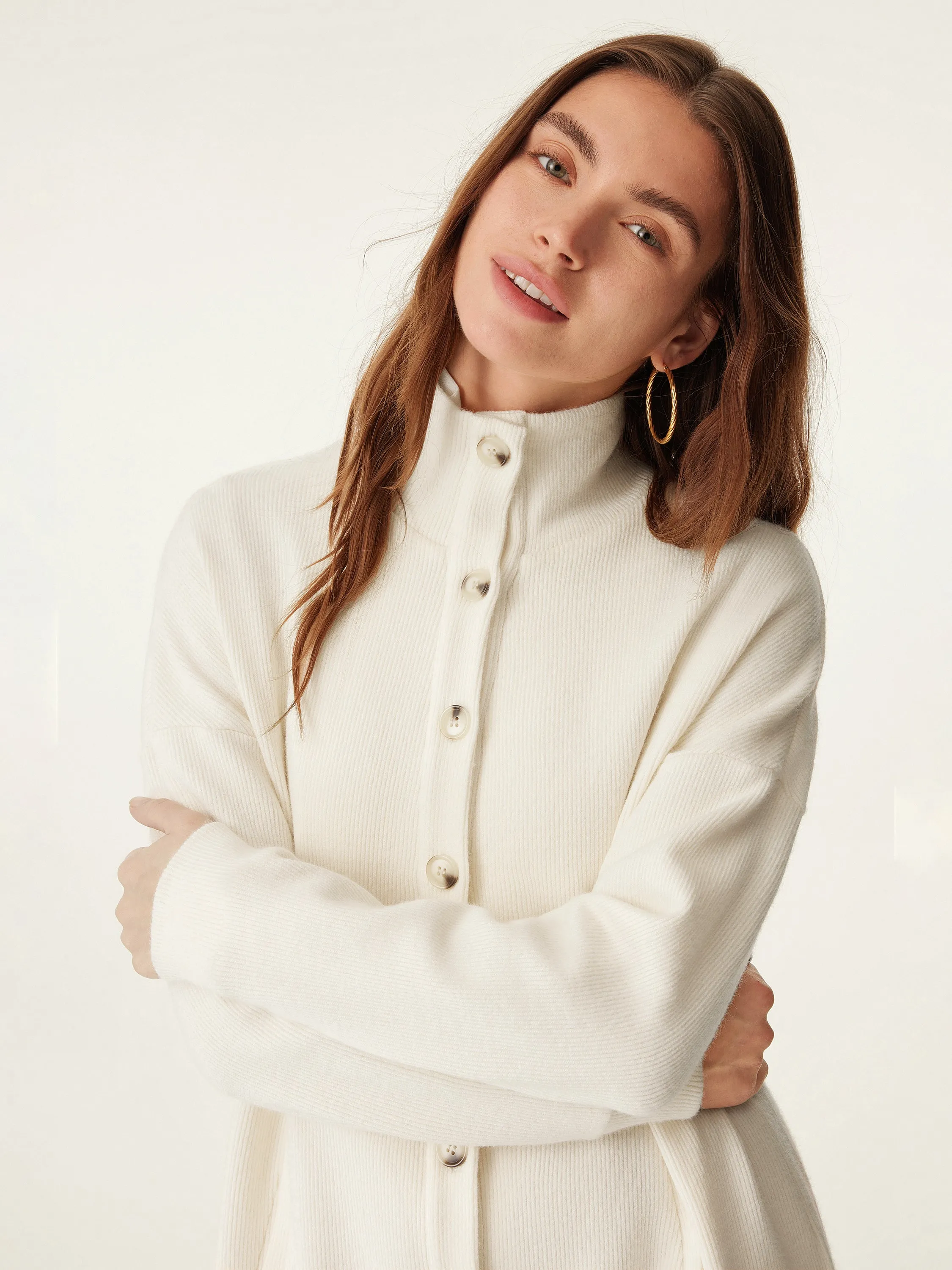 Stand Collar Button Down Cardigan sold by ogl move product image thumbnail 4
