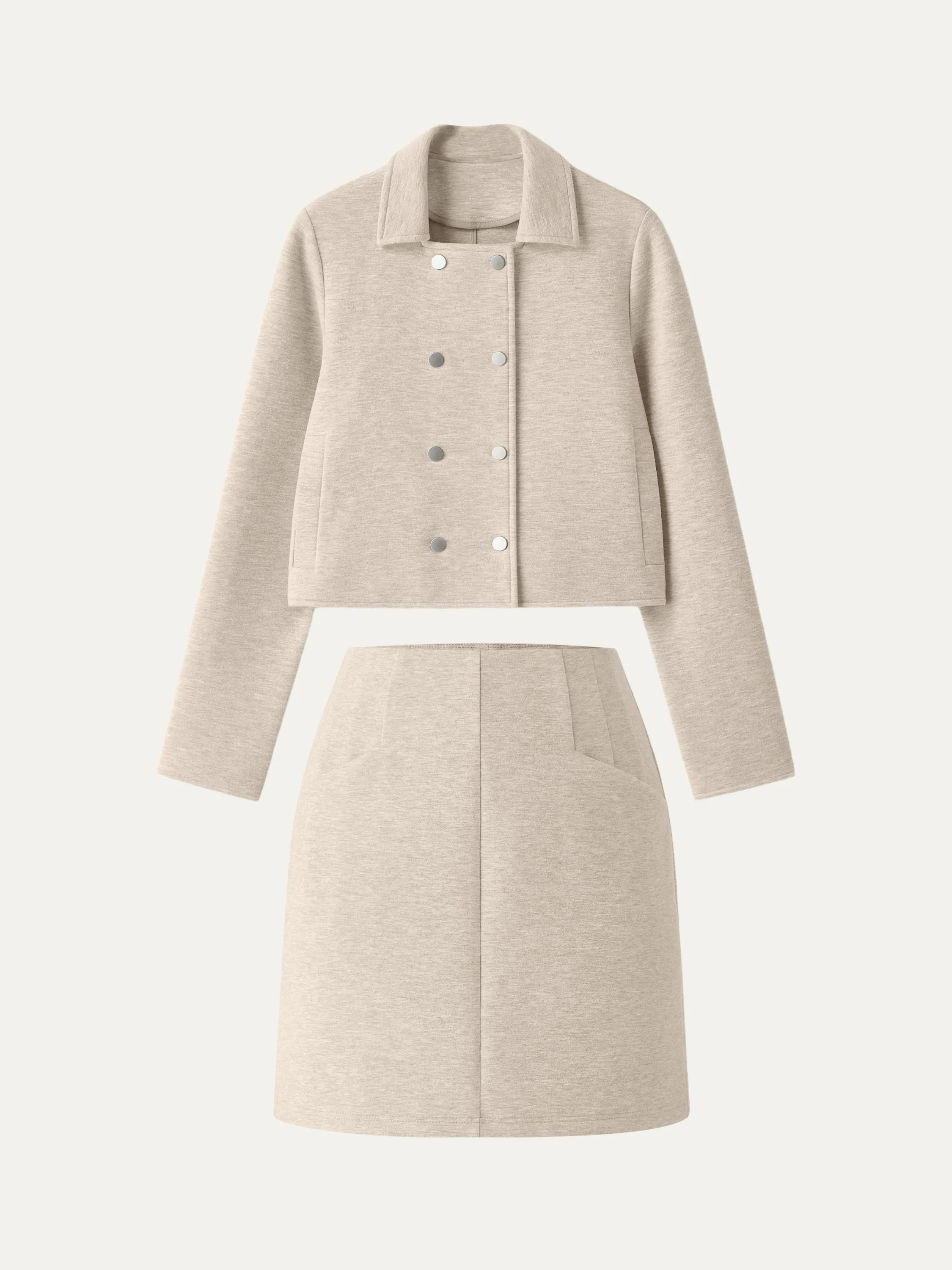 2Pcs Set Cropped Jacket & High Waisted Panel Mini Skirt sold by ogl move product image thumbnail 3